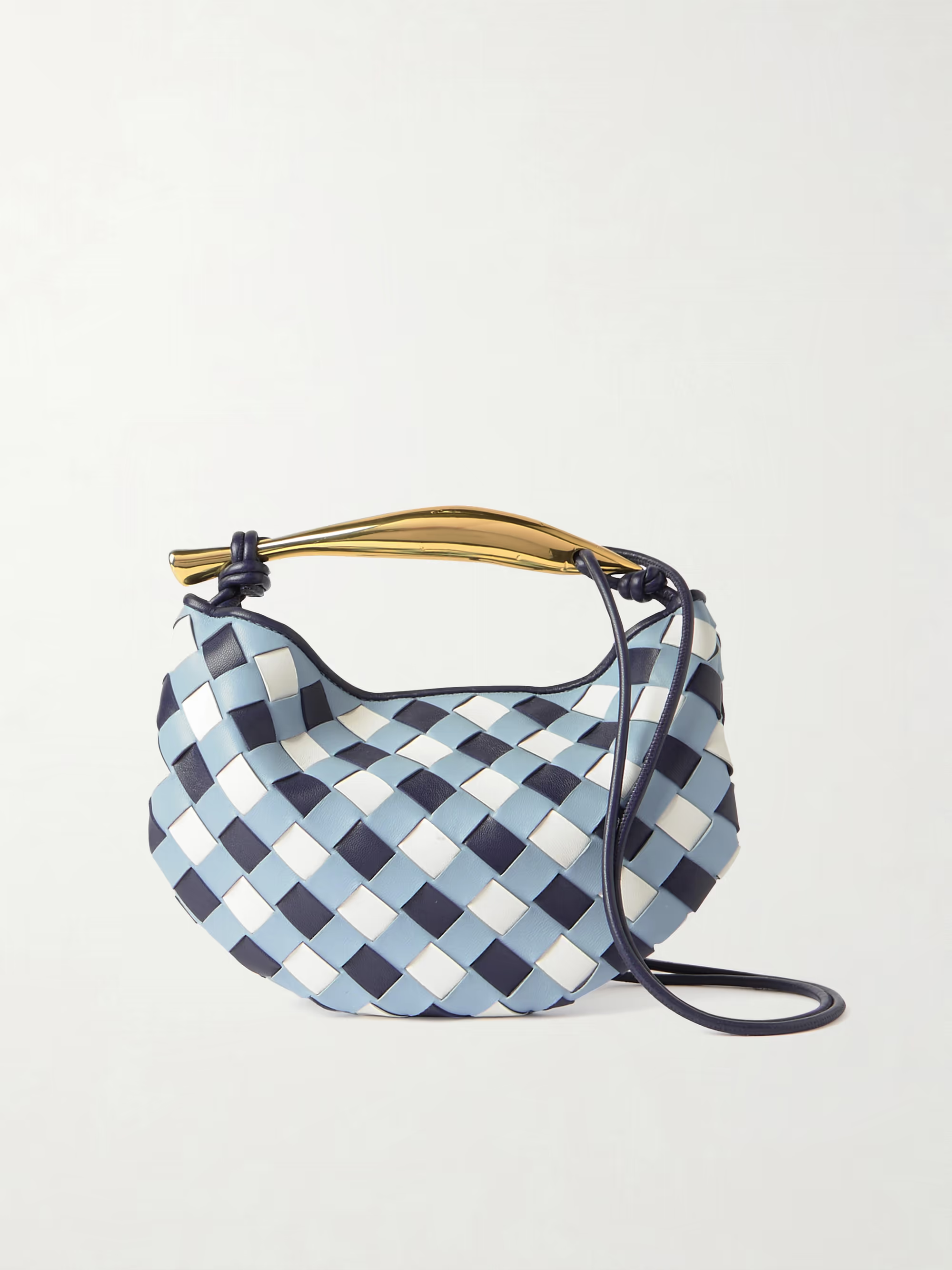 Sardine mini Intrecciato leather top-handle bag - blue - One Size