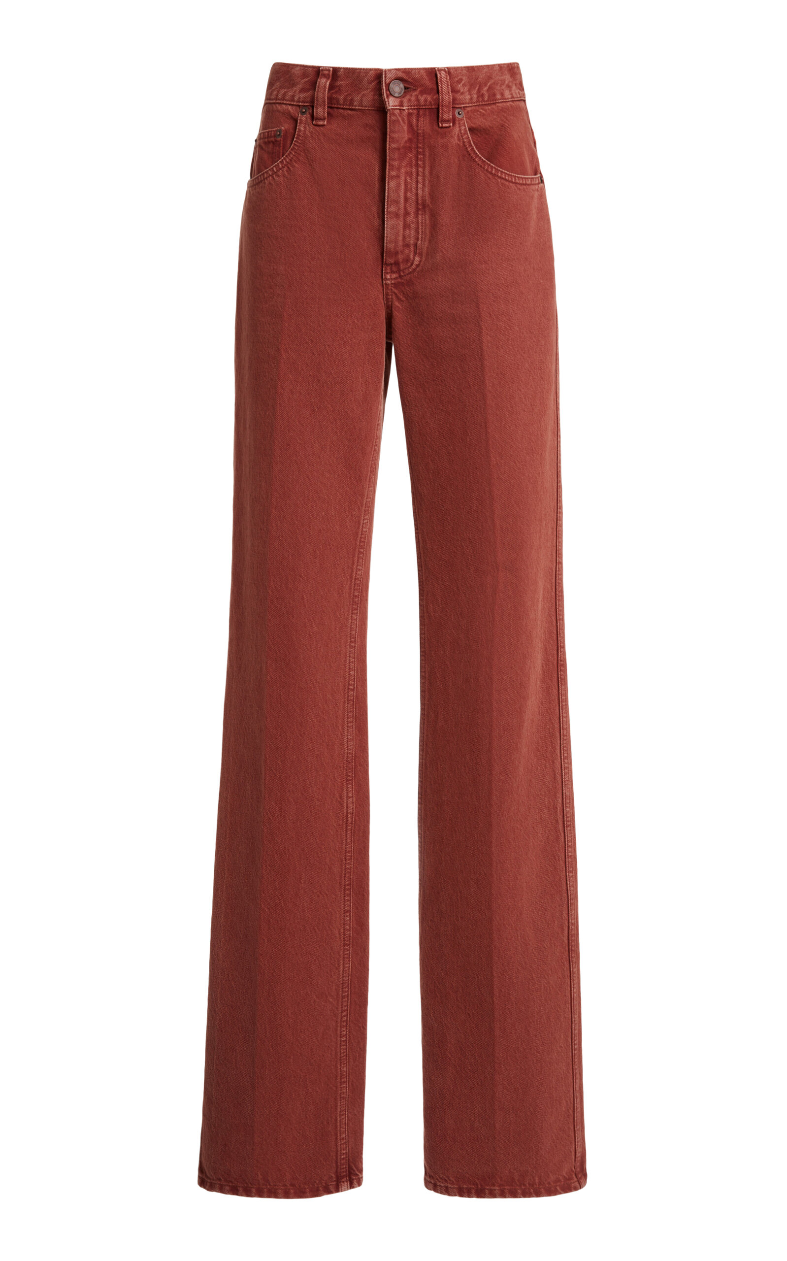 Rigid Garment-Dyed High-Rise Straight-Leg Jean
