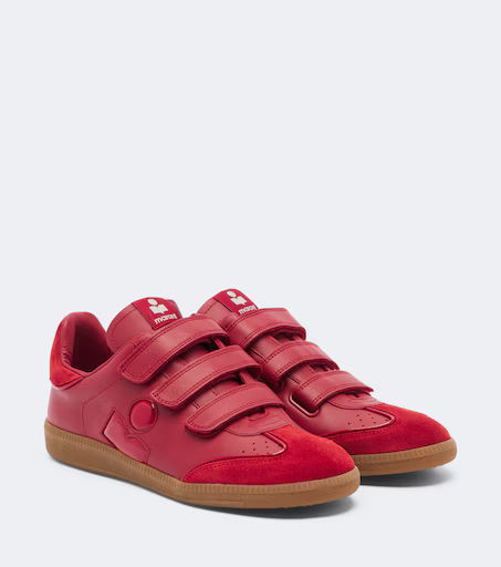 Beth suede-trimmed leather sneakers