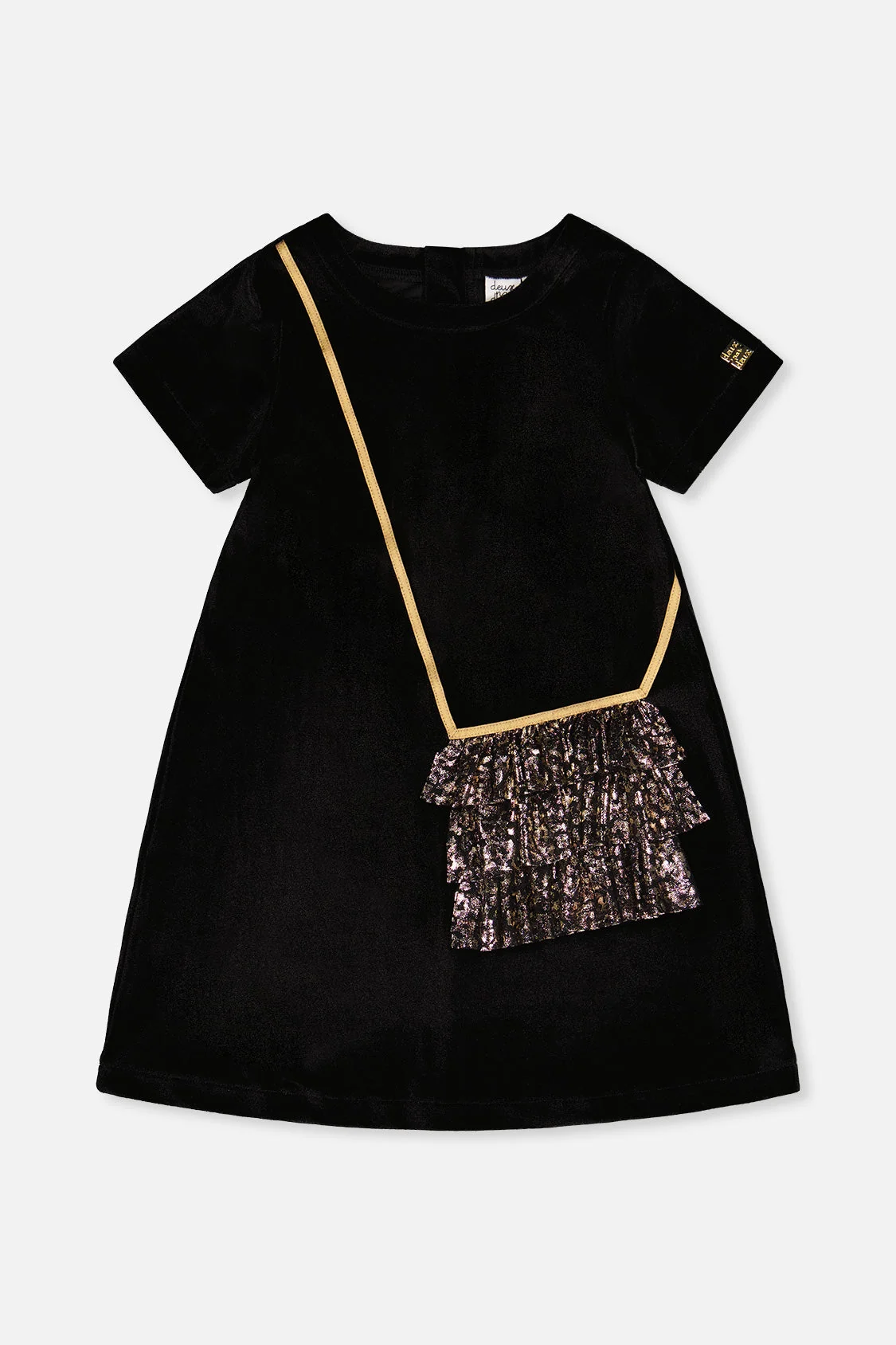 Sleeveless A-Line Dress Black And Gold