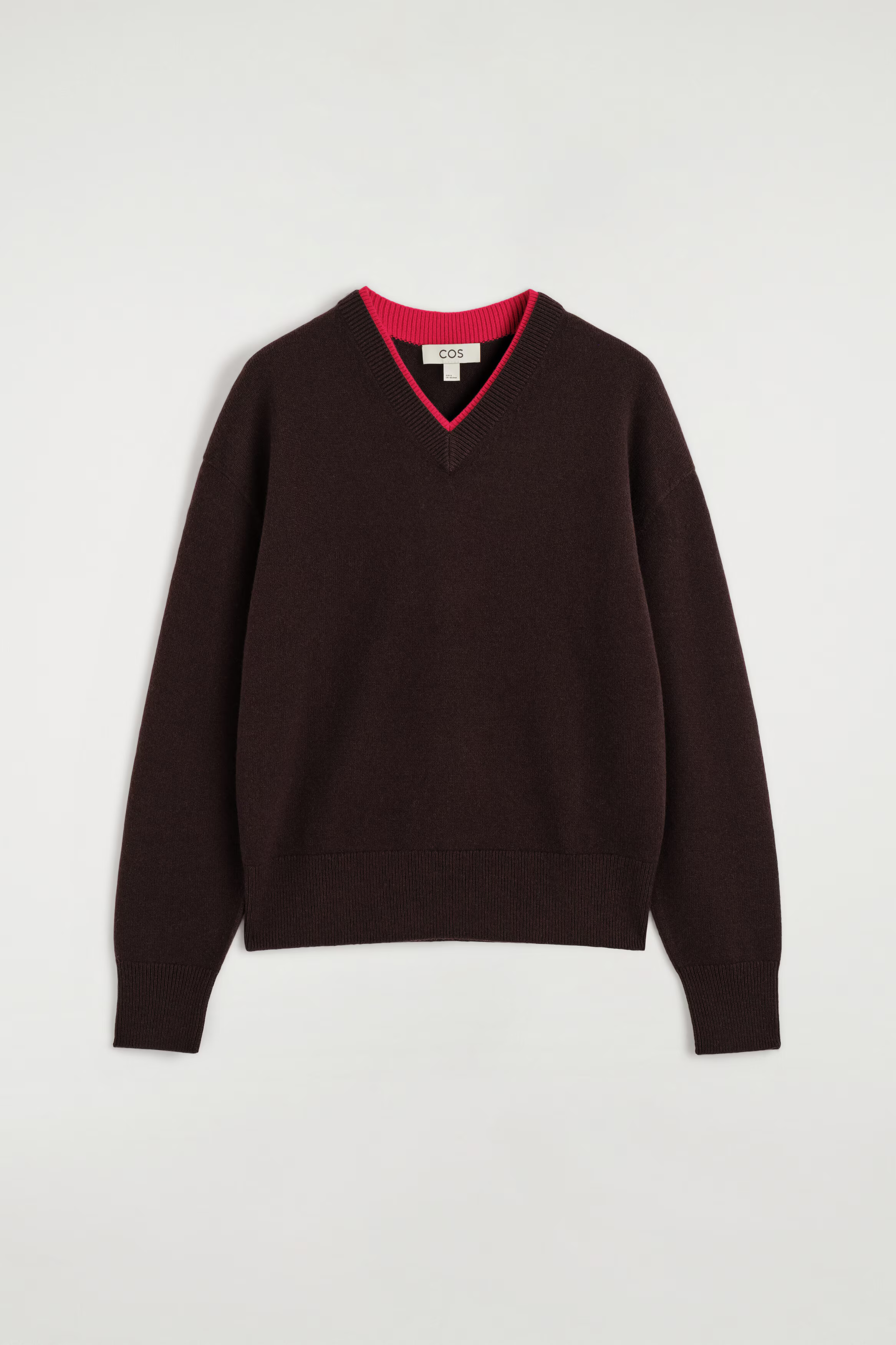 MERINO WOOL LAYERED V-NECK JUMPER