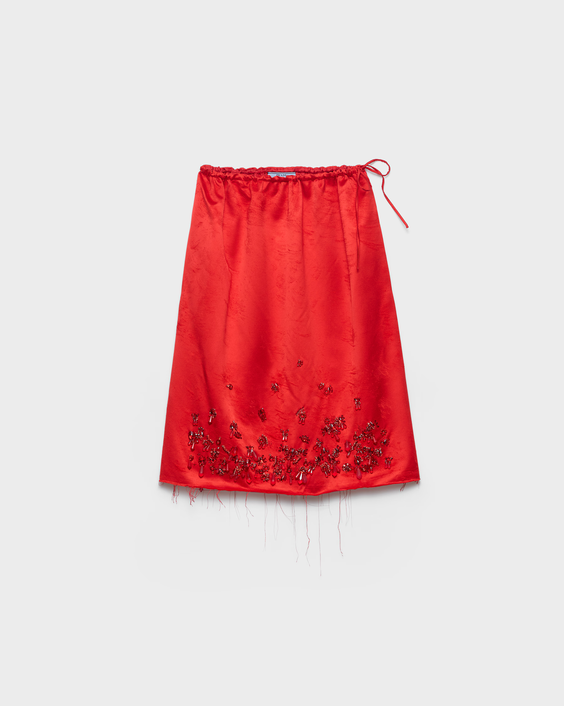Satin skirt with embroidery