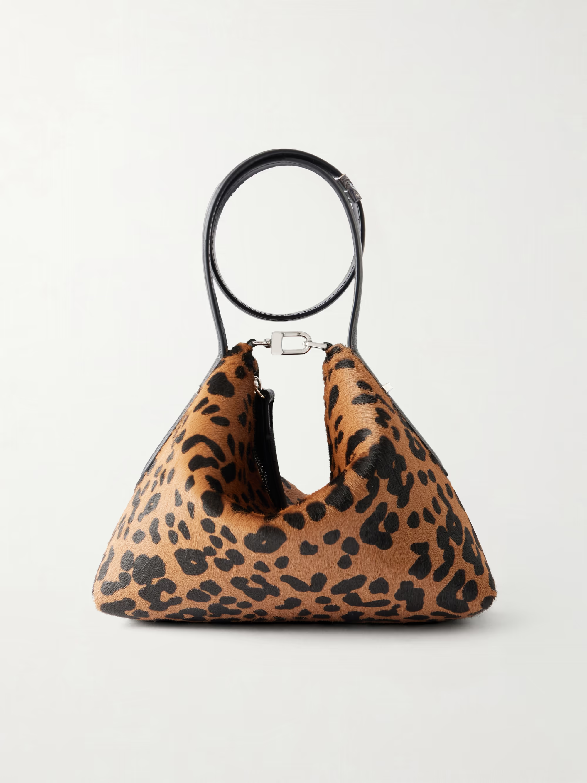 Lucky Wristlet leather-trimmed leopard-print calf hair shoulder bag - leopard print - One Size