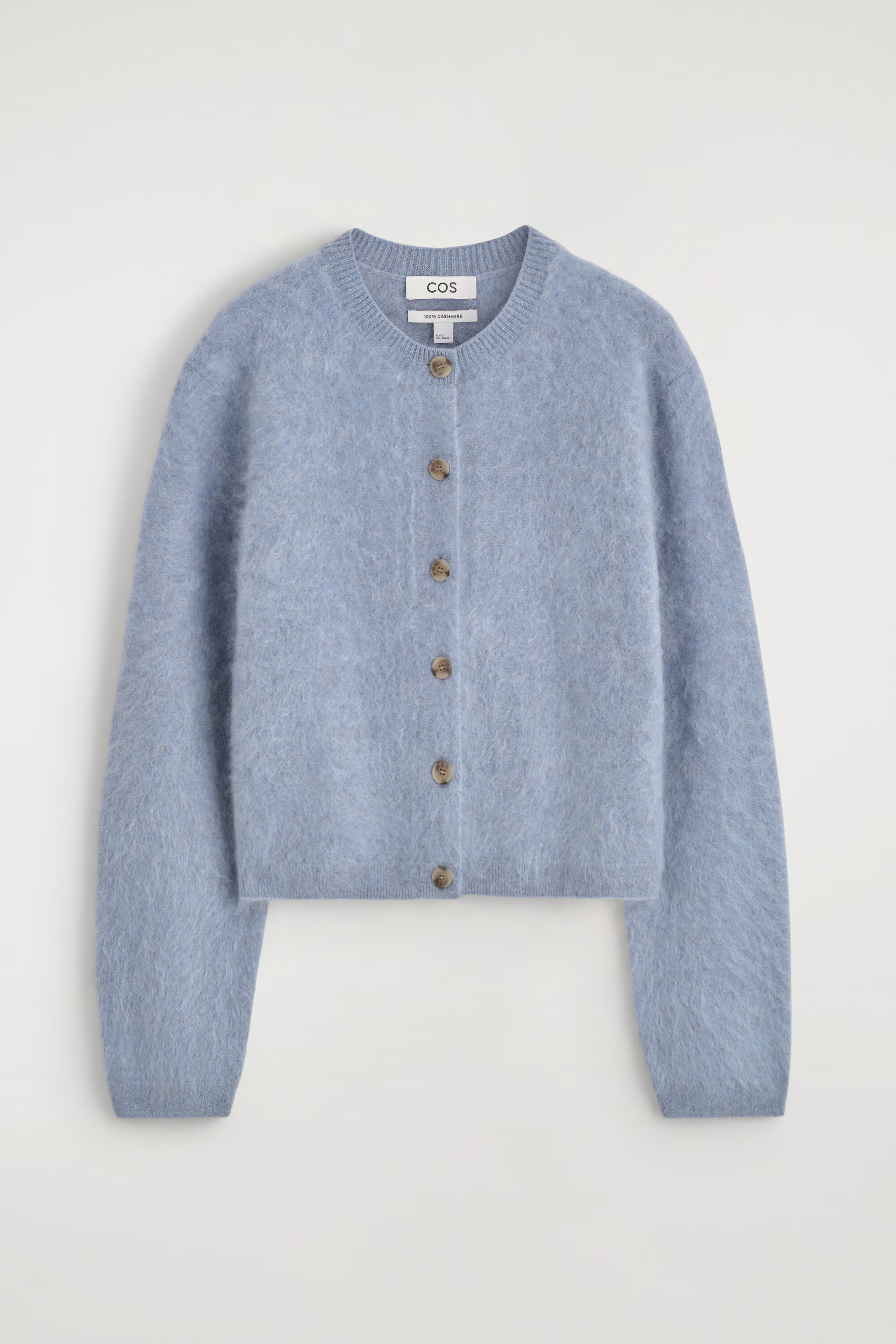 BRUSHED-CASHMERE CREW-NECK CARDIGAN