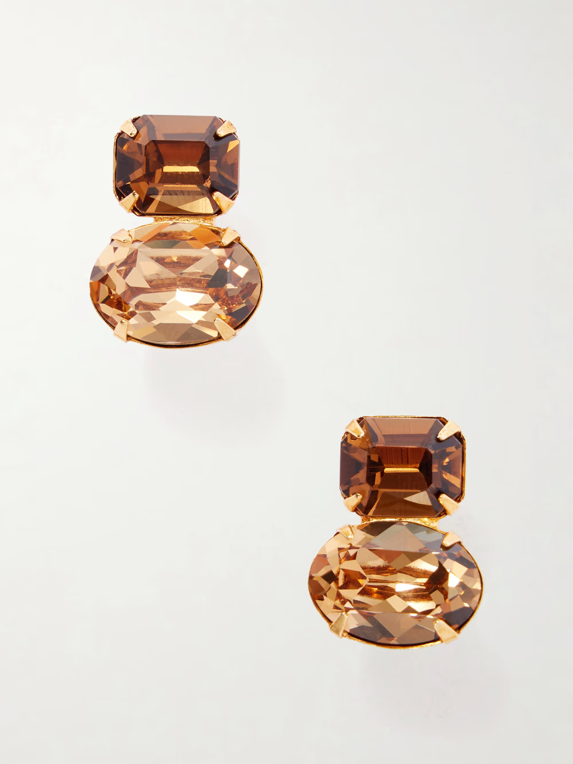 Maureen gold-tone crystal earrings - bronze - One Size