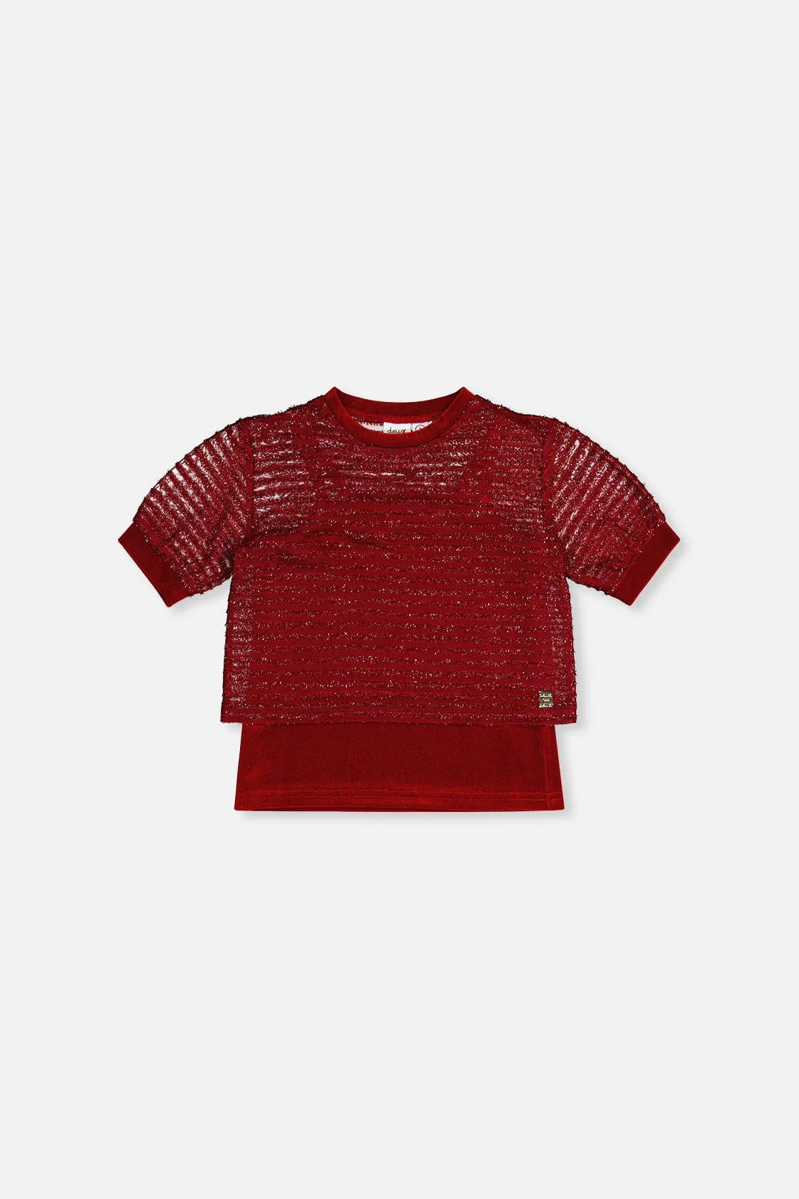 Fake Layering Top & Cami Red