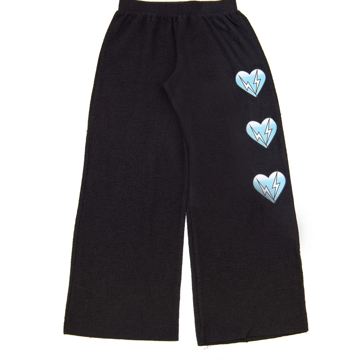 Girls Teen & Pre Teen Firehouse Bolt Heart Trio Wide Leg Sweatpants - Frankie's on the Park