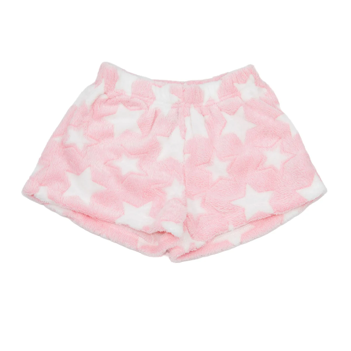 Girls Teen & Pre Teen FBZ Miller White Stars Fuzzy Lounge Shorts - Frankie's on the Park