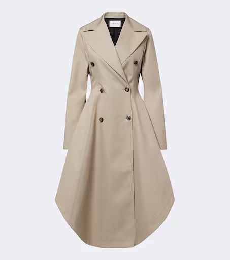 Asymmetric cotton poplin coat