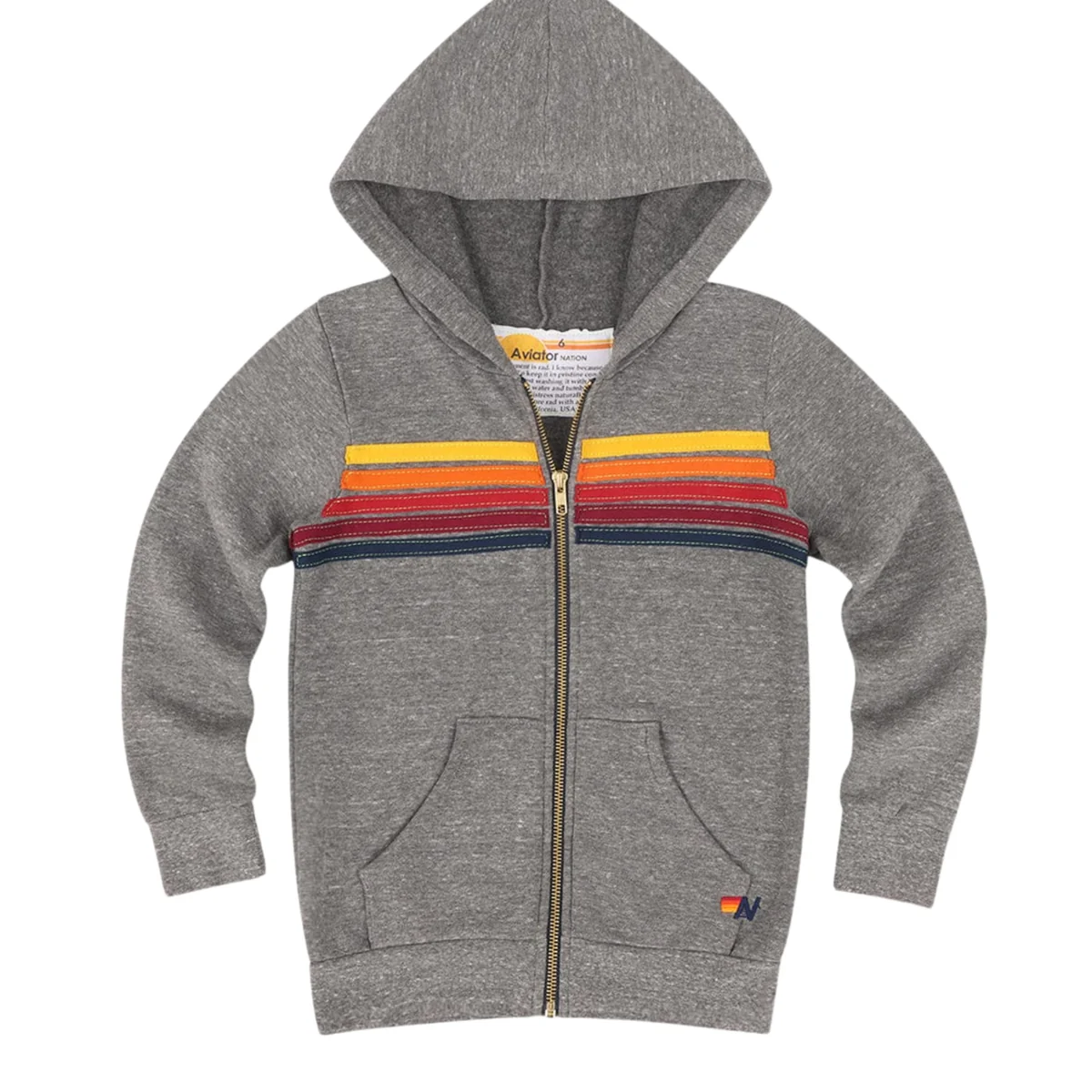 Kids Teen & Pre Teen Aviator Nation 5 Stripe Zip Hoodie - Frankie's on the Park