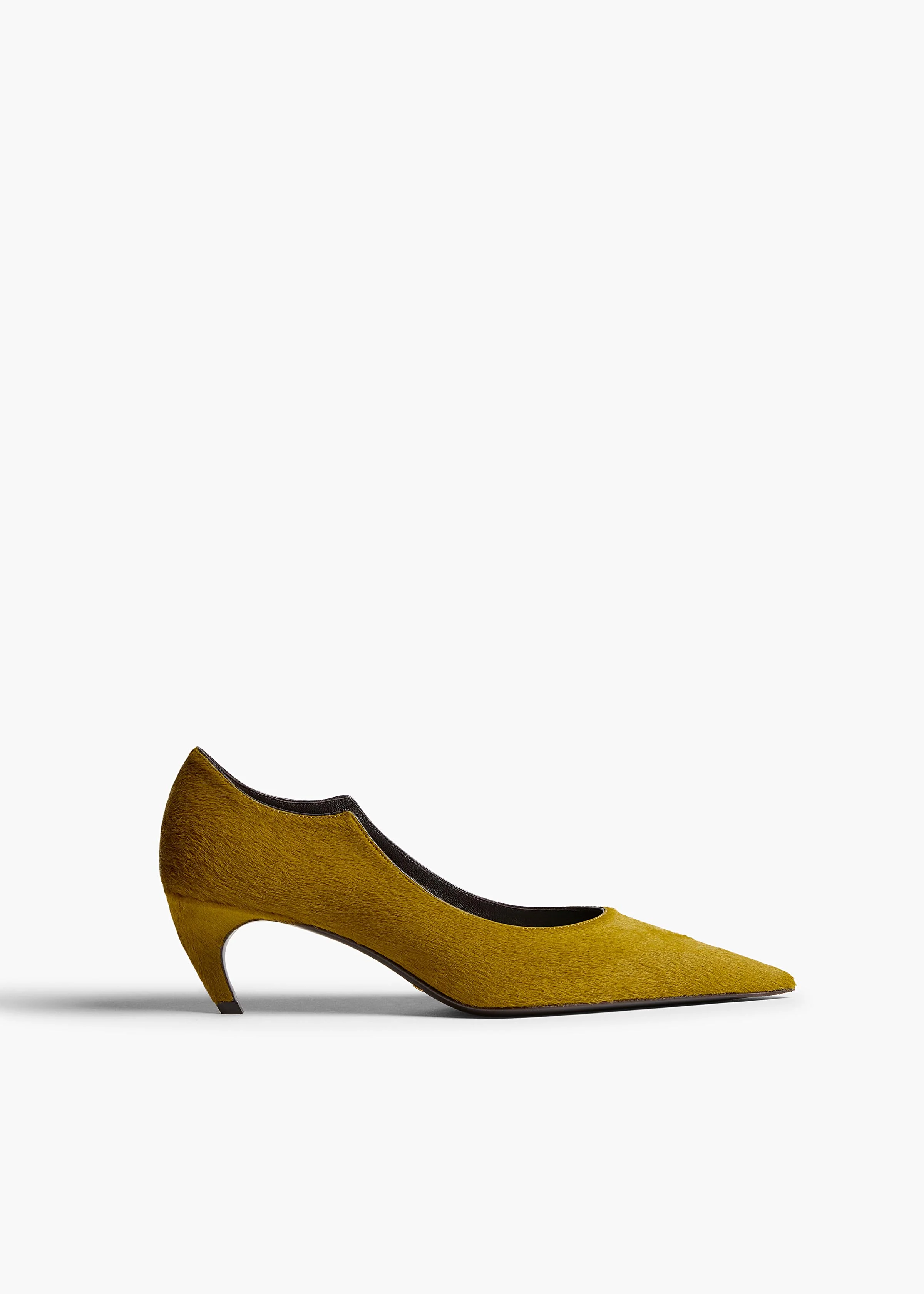 Valerie Low Pump in Golden Olive Haircalf