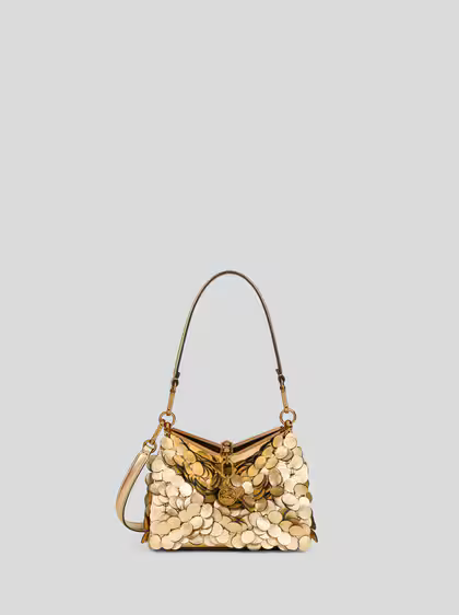 SMALL LEATHER VELA BAG WITH LAMINATED SEQUINS | ETRO