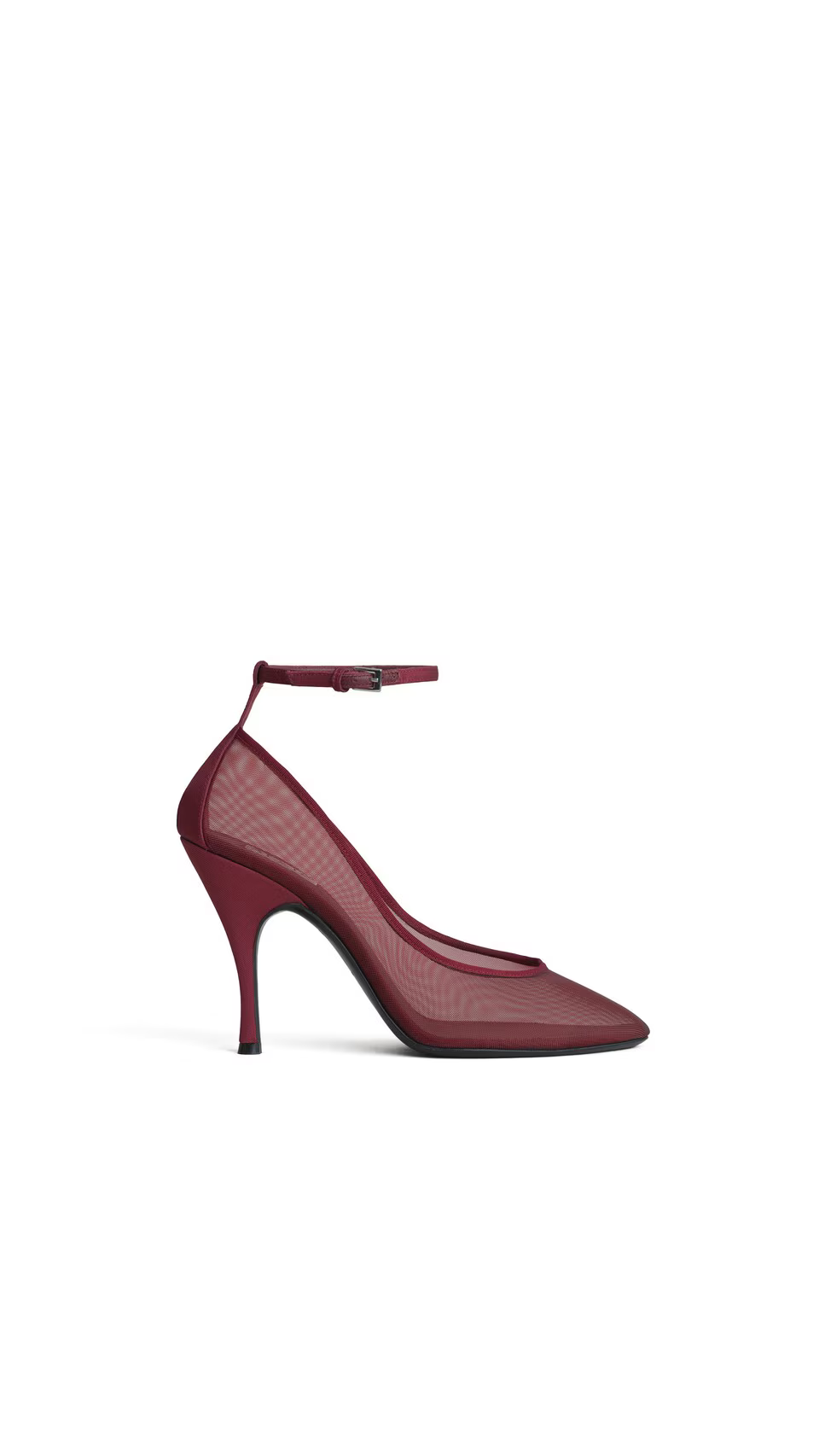ALAÏA Bordeaux STRAPPY PUMPS IN MESH
