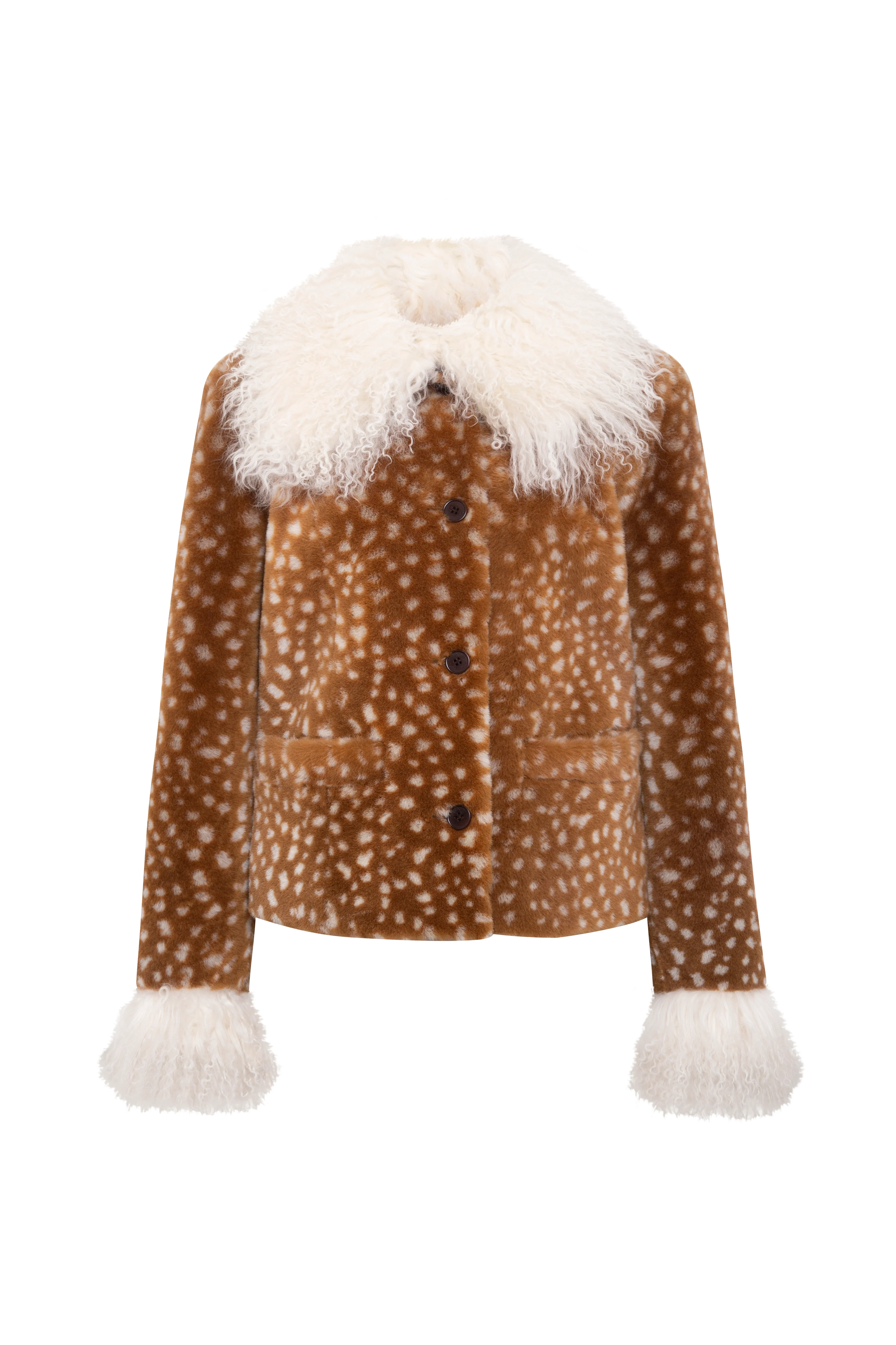 Fur detailed printed jacket