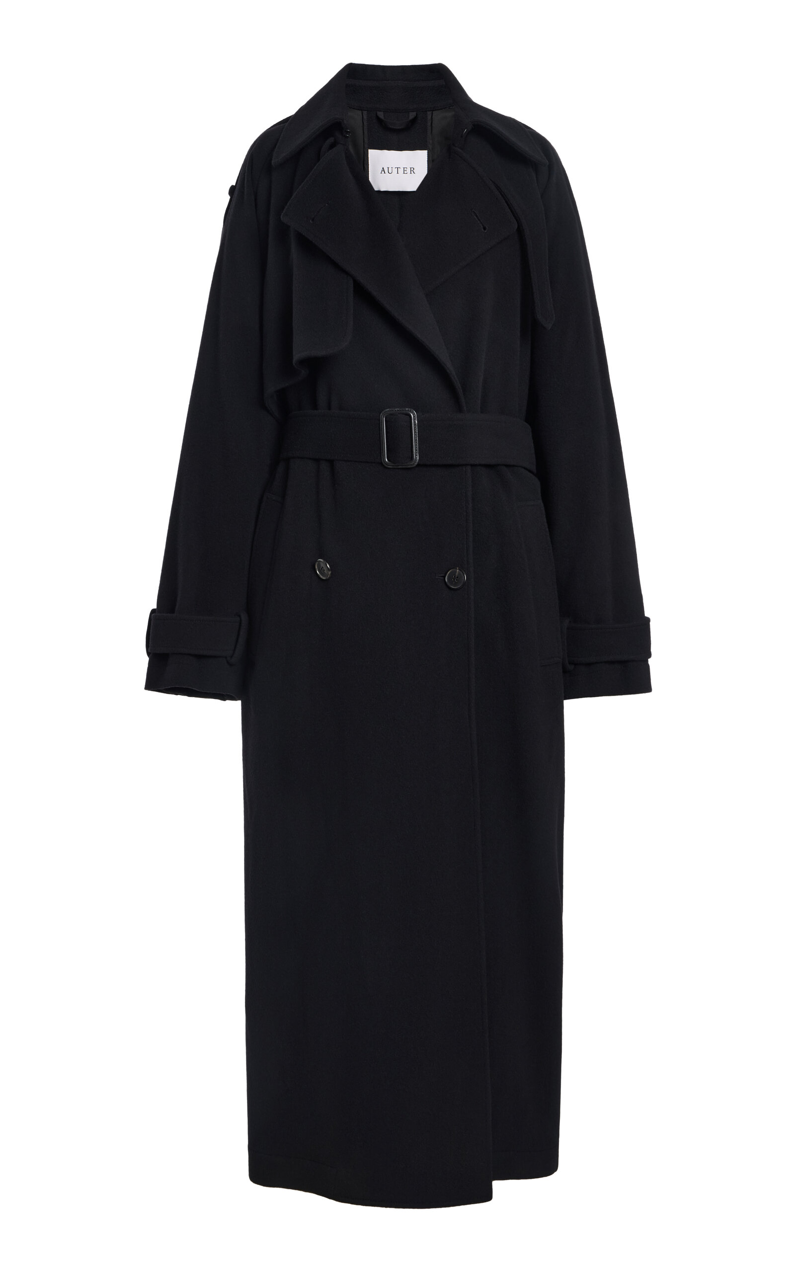 Belted Wool-Cashmere Trench Coat