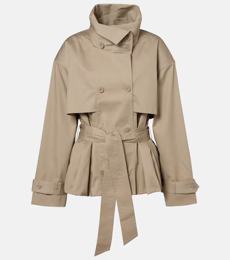 Belted double-breasted trench coat
