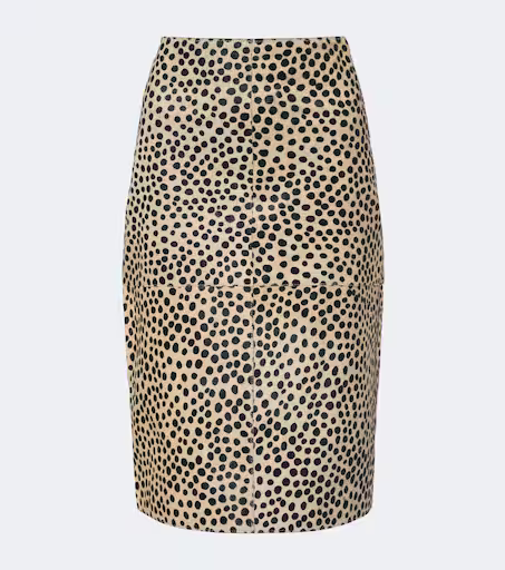 Cheetah-print calf hair pencil skirt