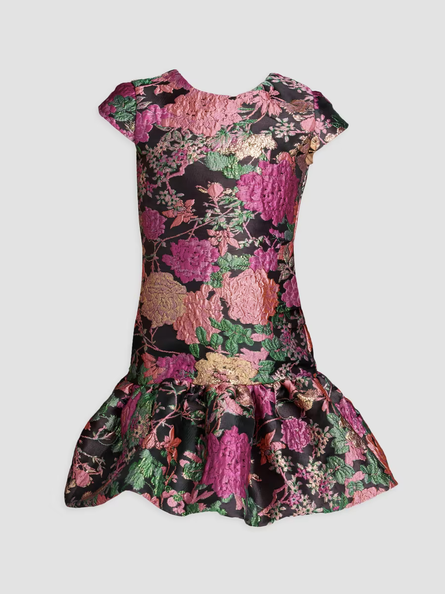 Mac Duggal Little Girl's & Girl's Brocade Drop-Waist Mini Dress | Saks Fifth Avenue
