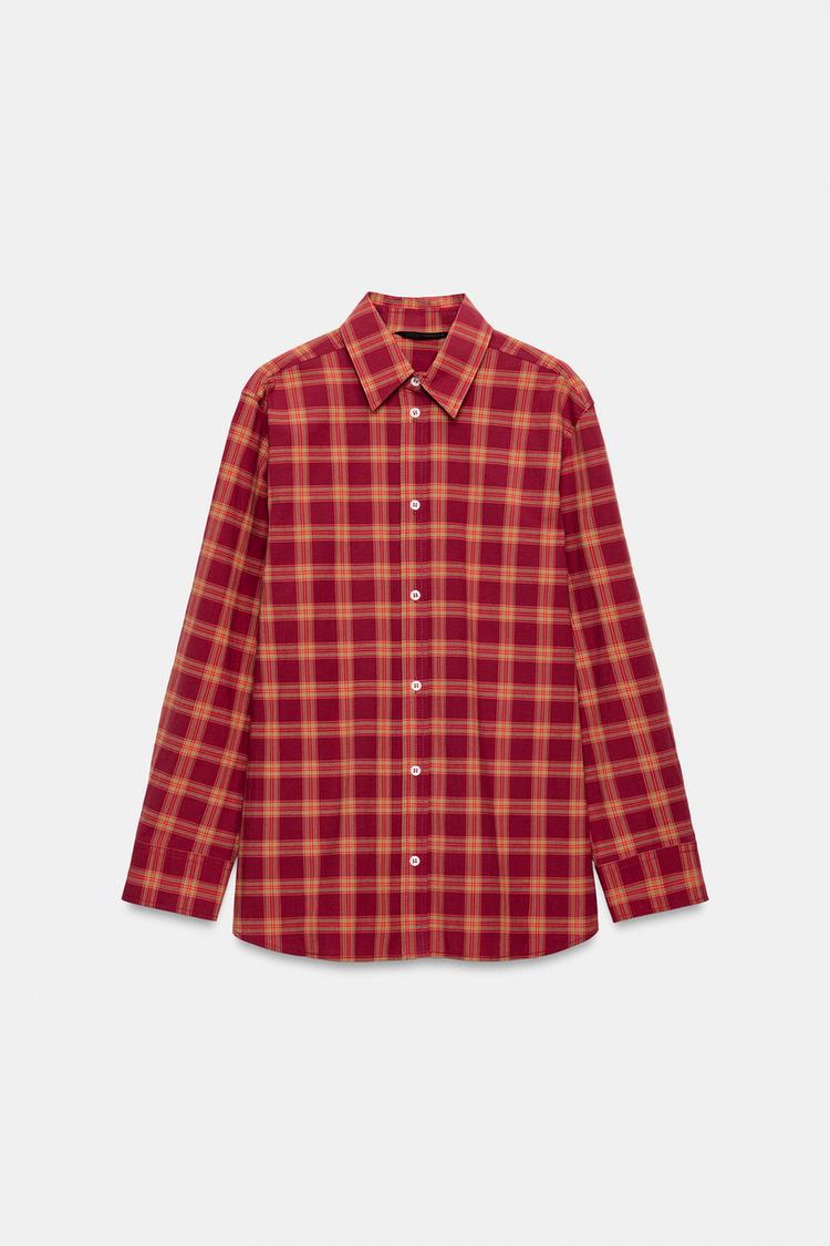 CHECK POPLIN OVERSIZE SHIRT