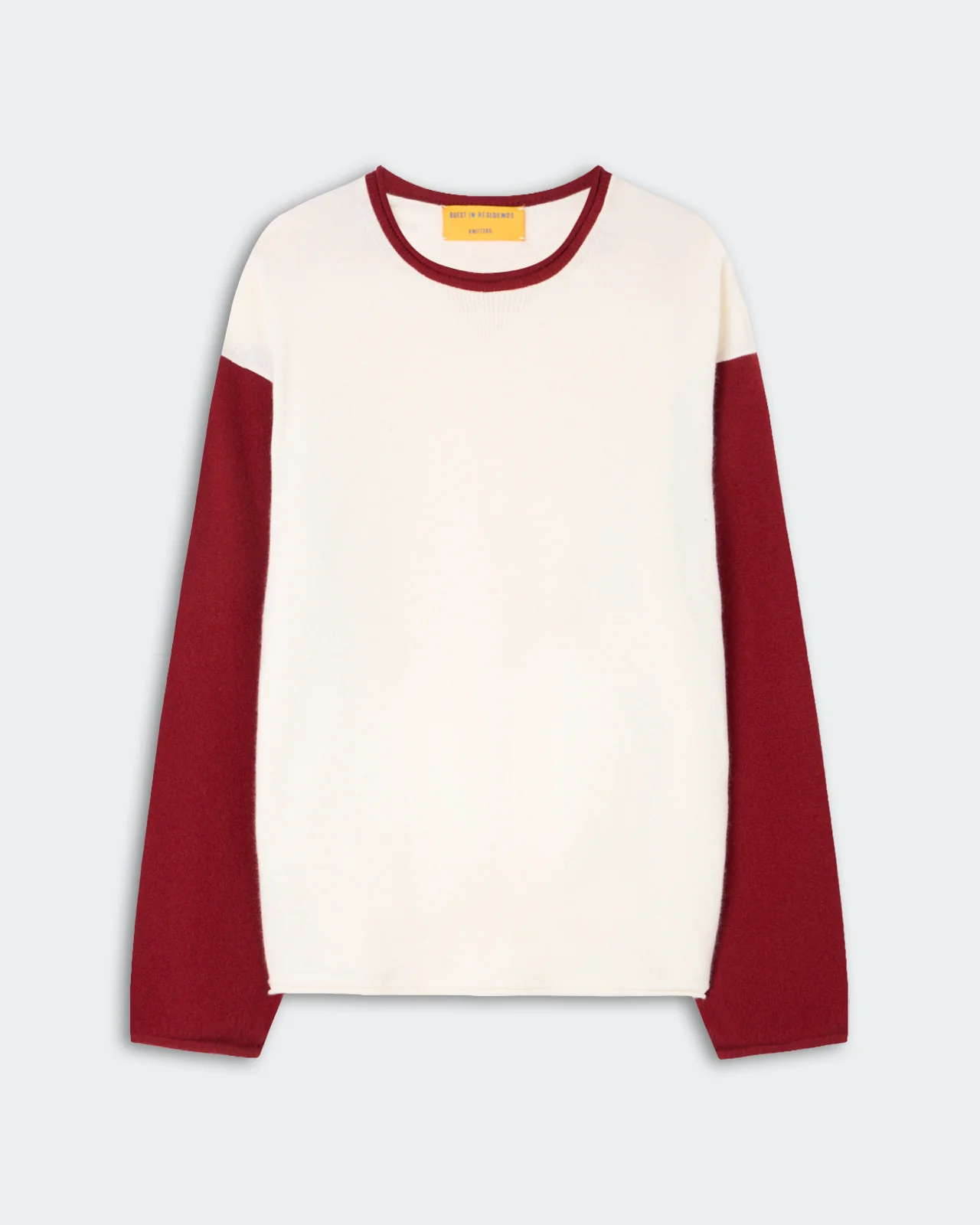Baseball Oversized Crew - Cream/Carmine