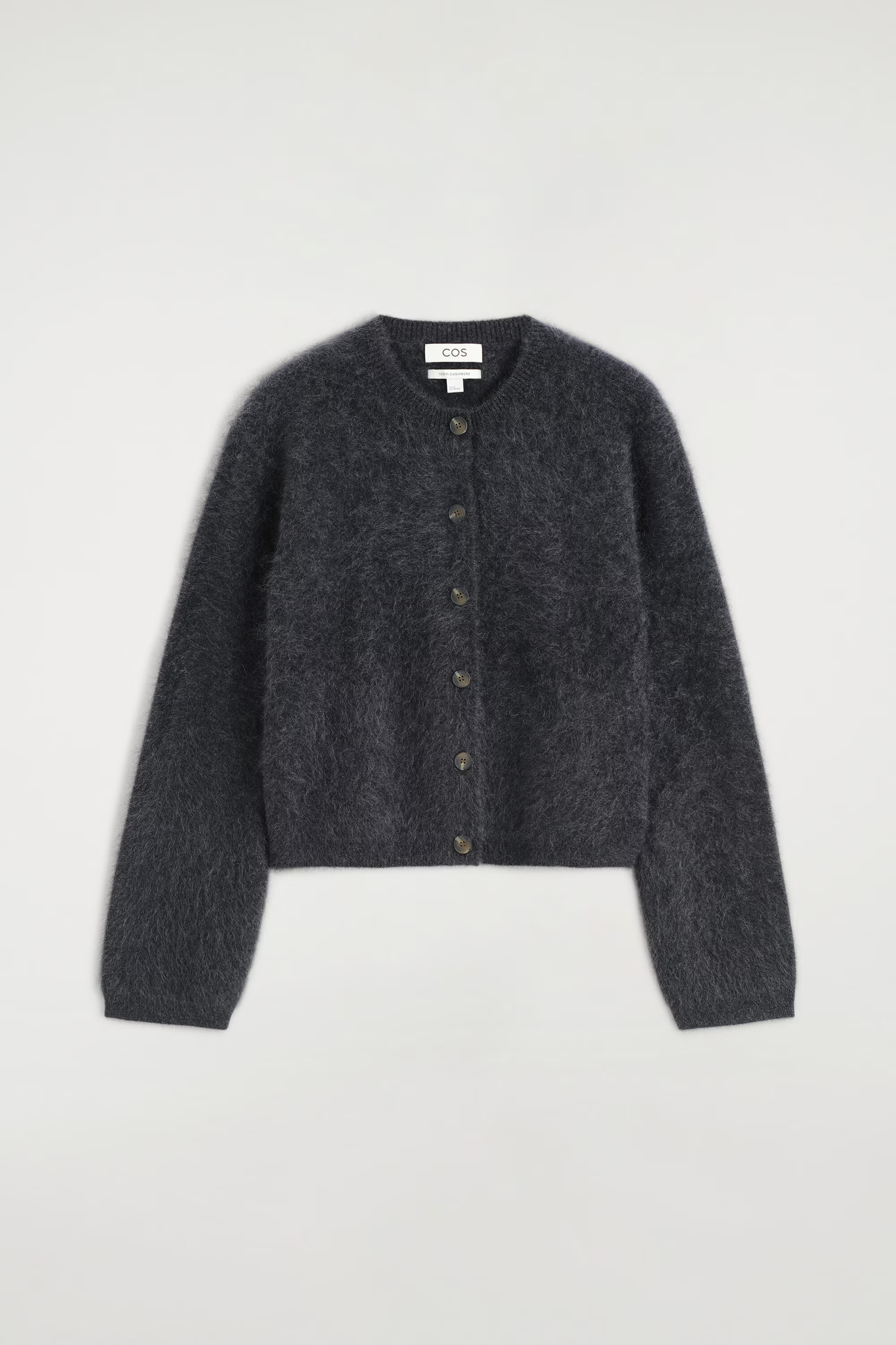 BRUSHED-CASHMERE CREW-NECK CARDIGAN
