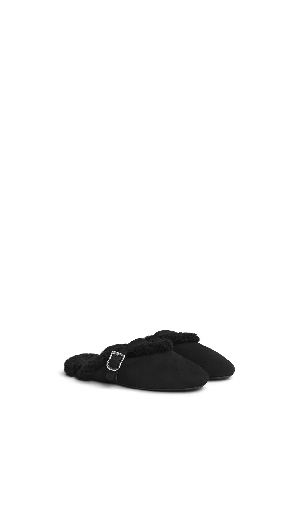 ALAÏA BLACK MULES IN MERINO SHEARLING