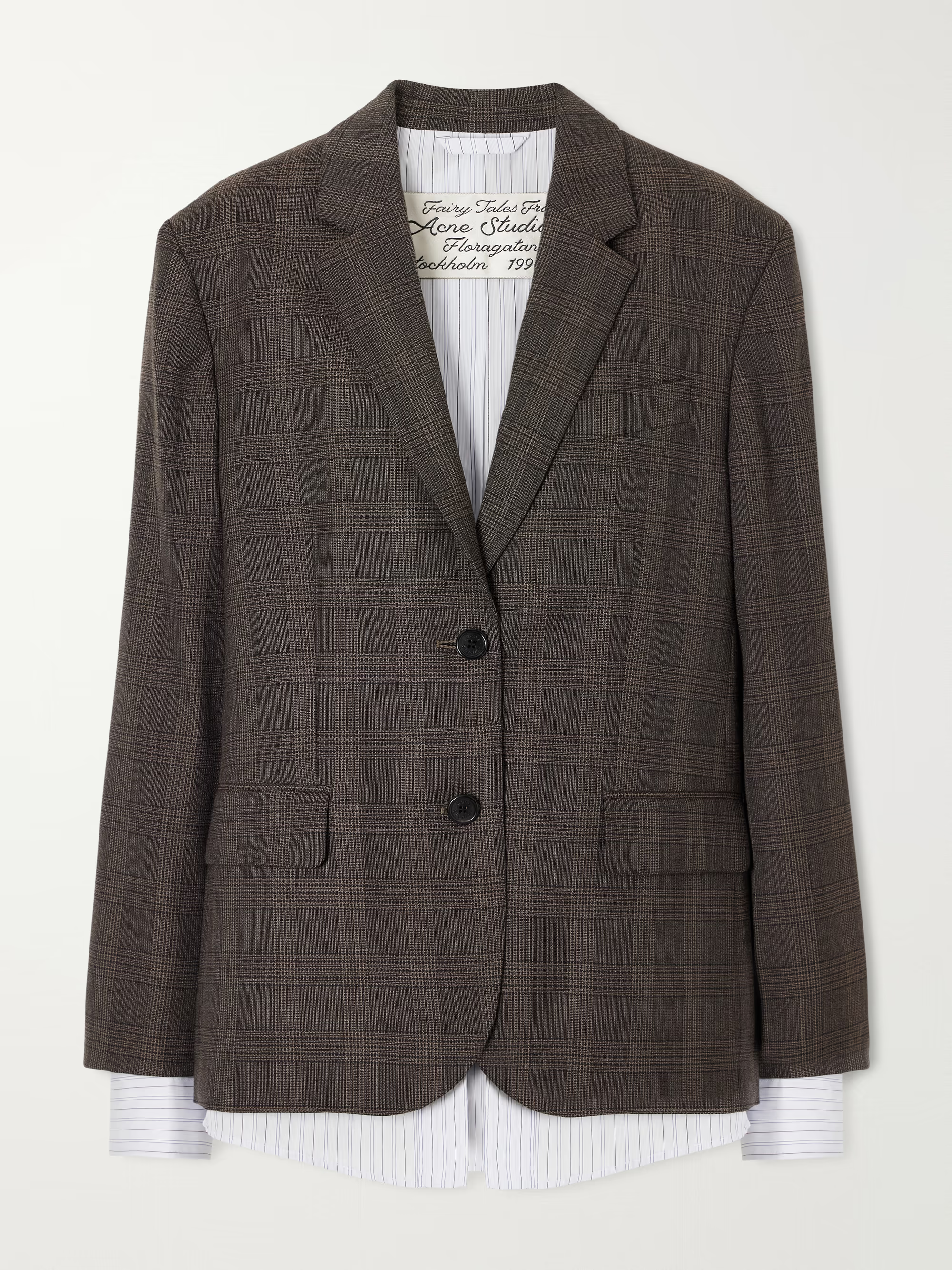 Acne Studios Layered Checkered Wool Blend Blazer 