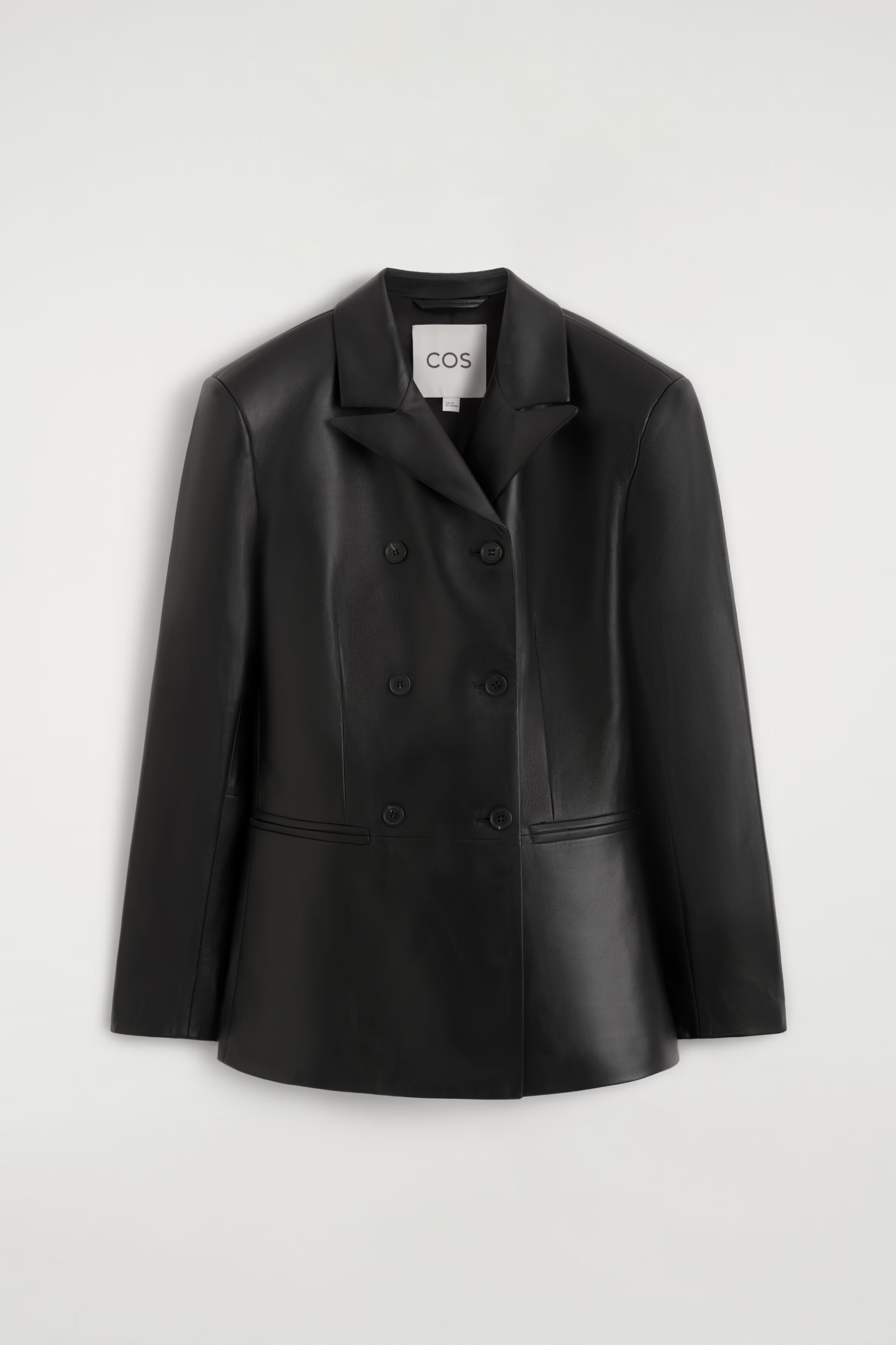 LEATHER DOUBLE-BREASTED BLAZER