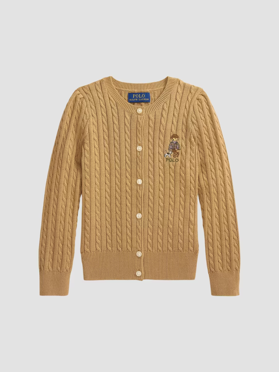 Polo Ralph Lauren Little Girl's &amp; Girl's Polo Bear Cable-Knit Cardigan | Saks Fifth Avenue