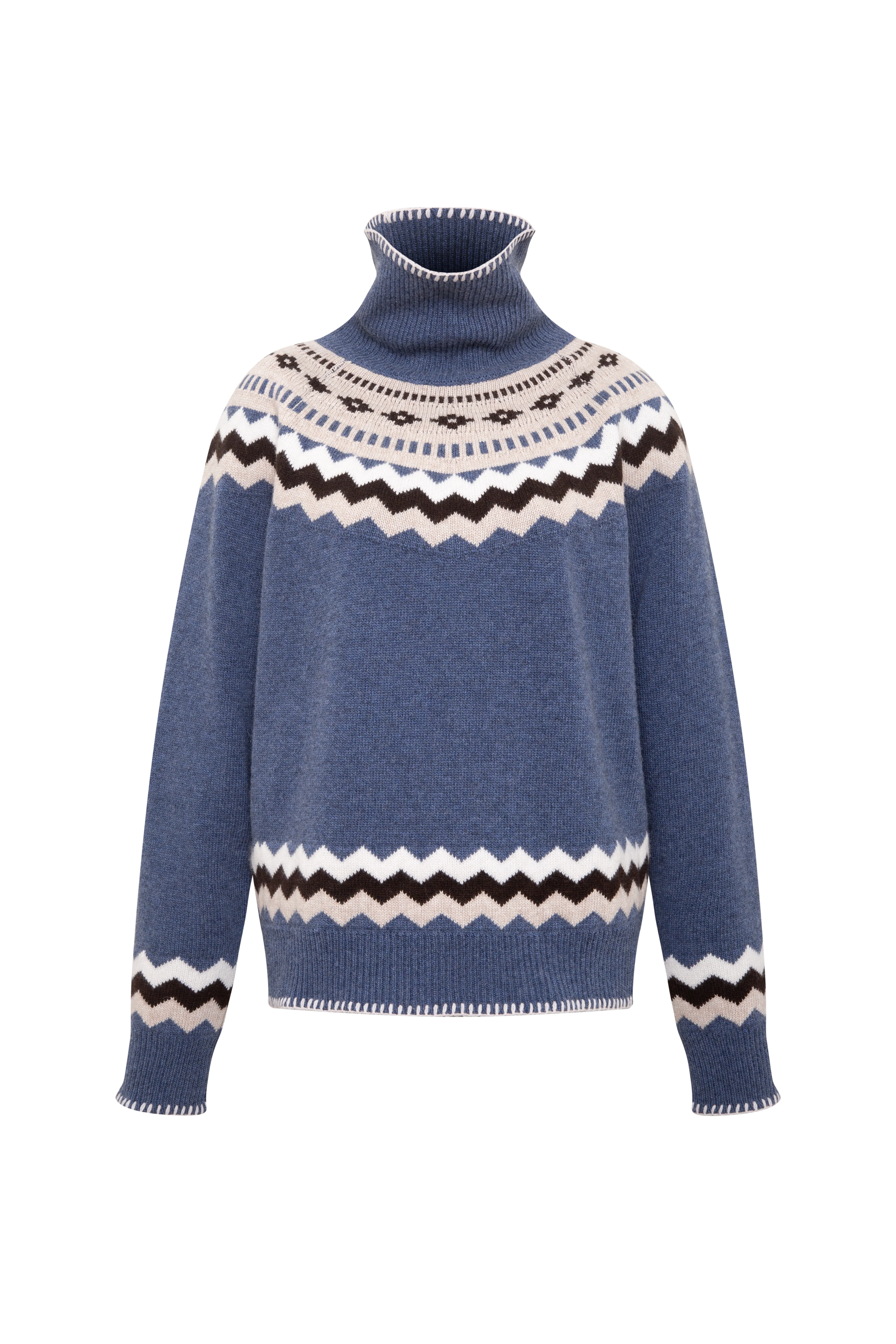Nordic patterned knit sweater