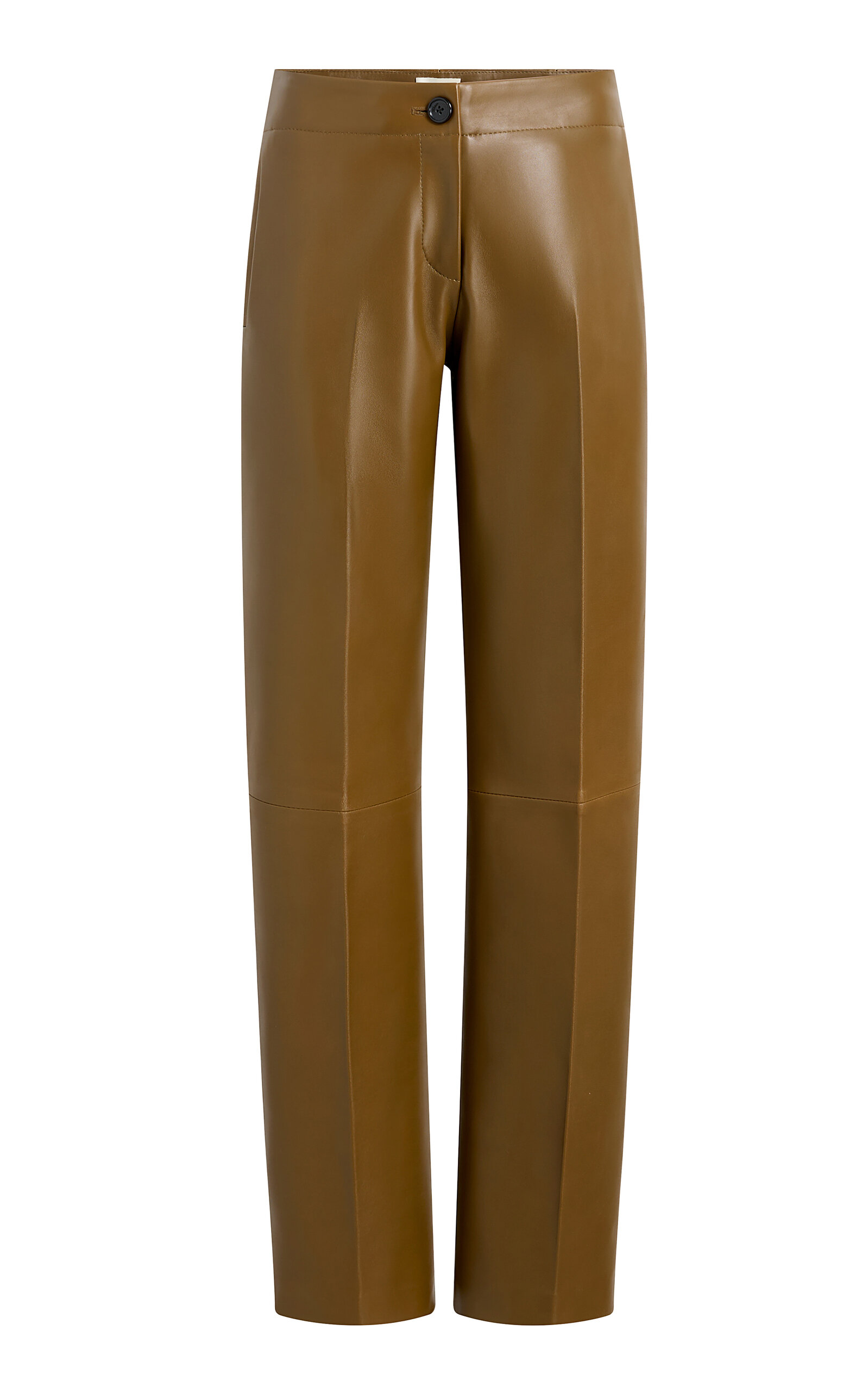 Mita Plonge Leather Straight-Leg Pants