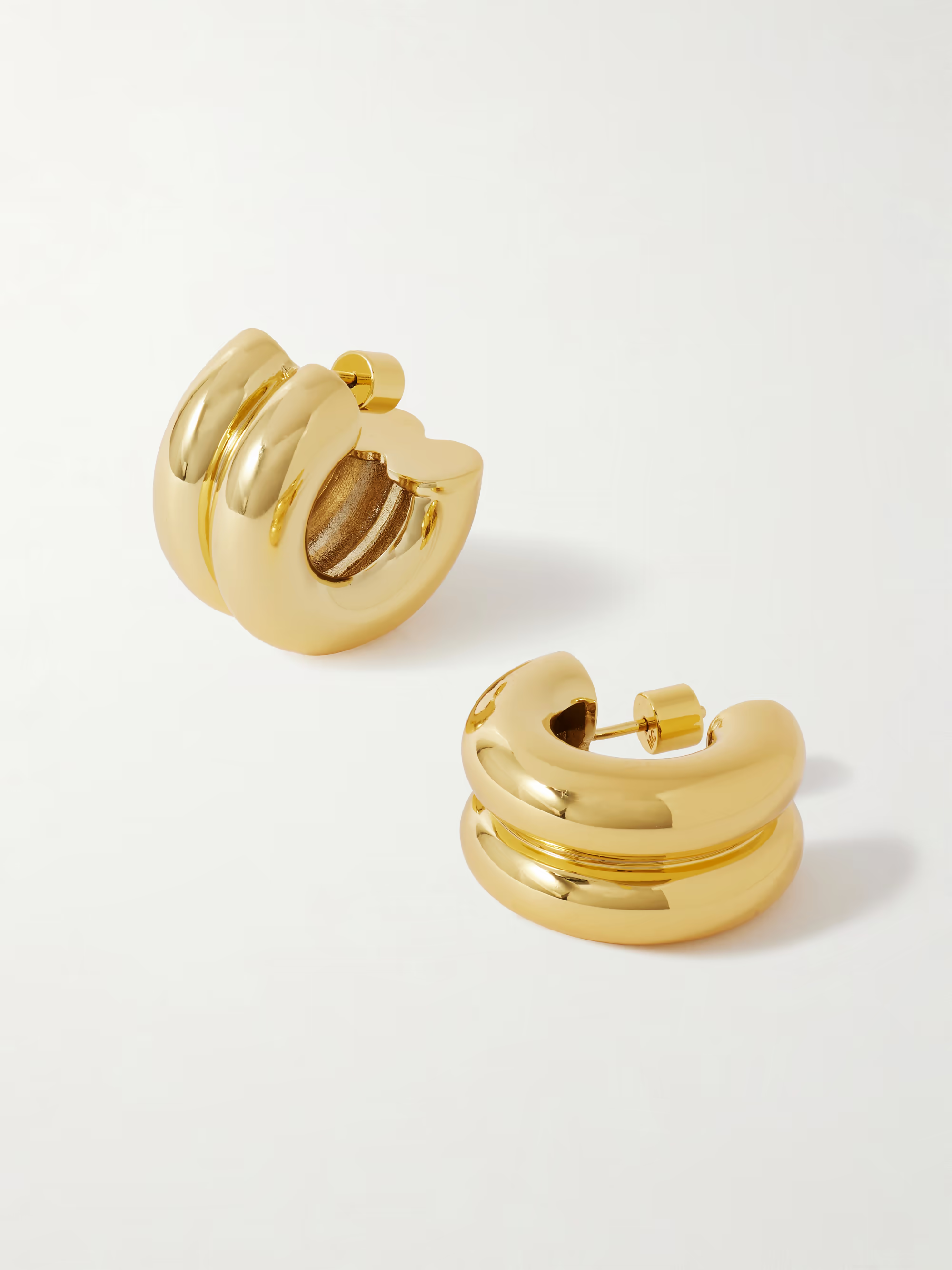 MARTHA CALVO Double gold-plated hoop earrings
