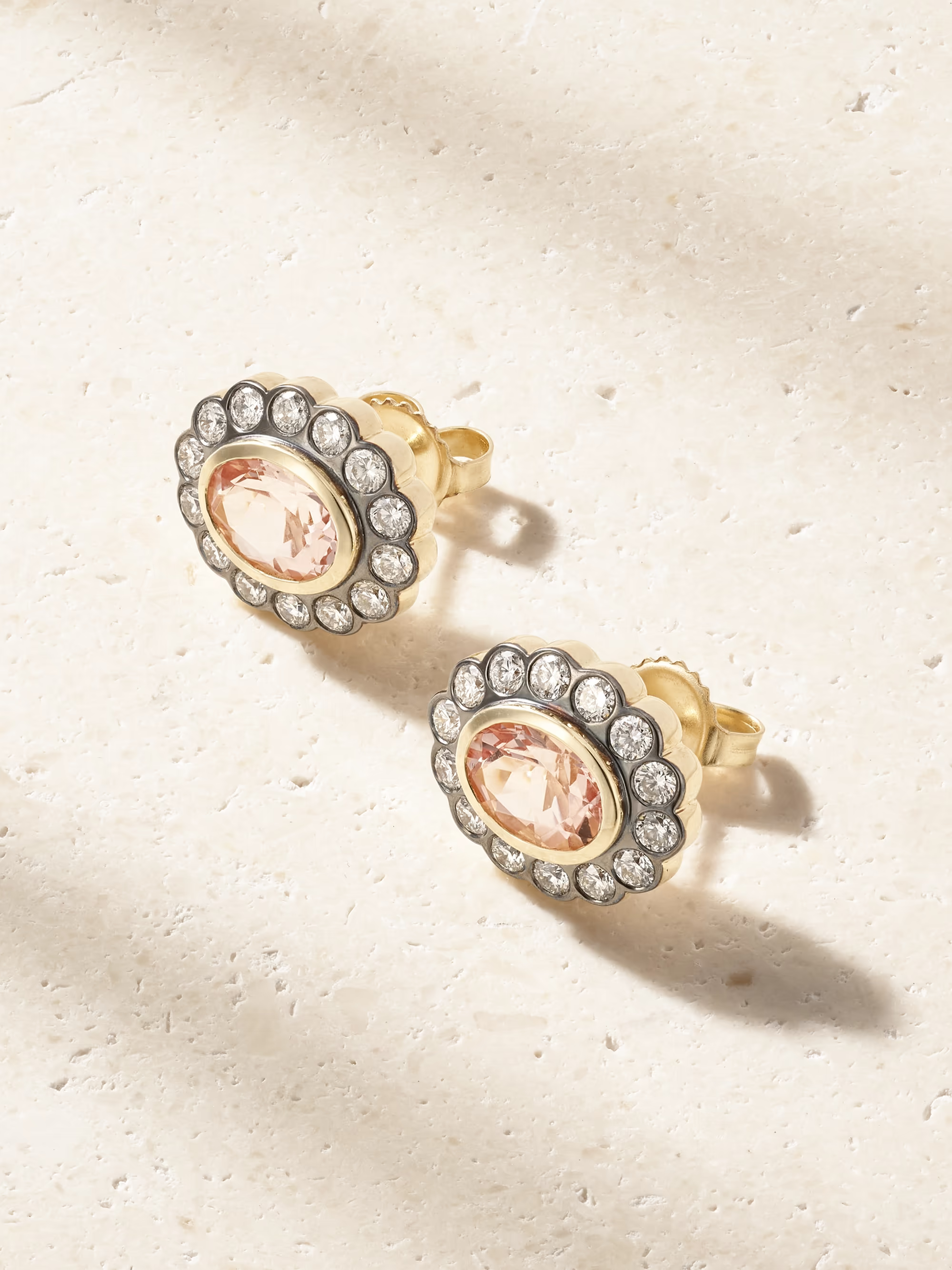 Lexie 14-karat gold, morganite and diamond earrings - gold - One Size