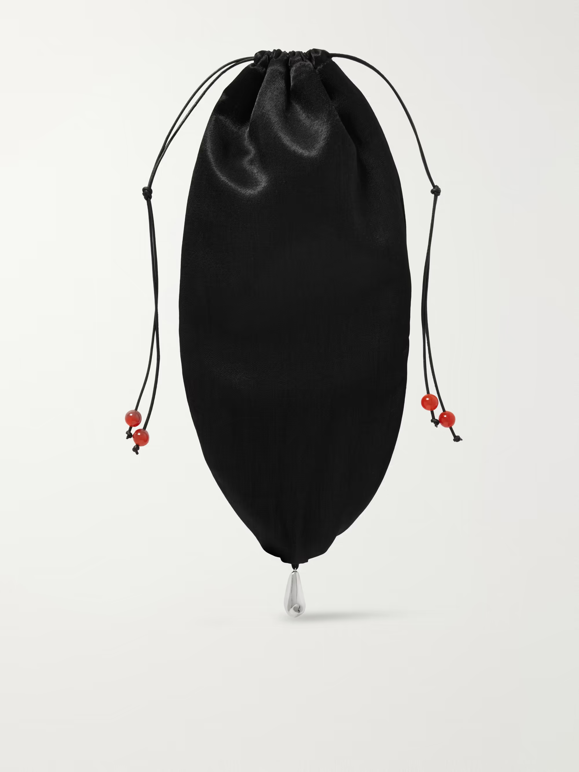 Sophie Buhai Teardrop Embellsihed Satin Drawstring Pouch 