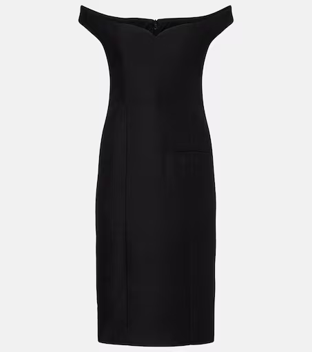 Bonny wool and linen-blend midi dress