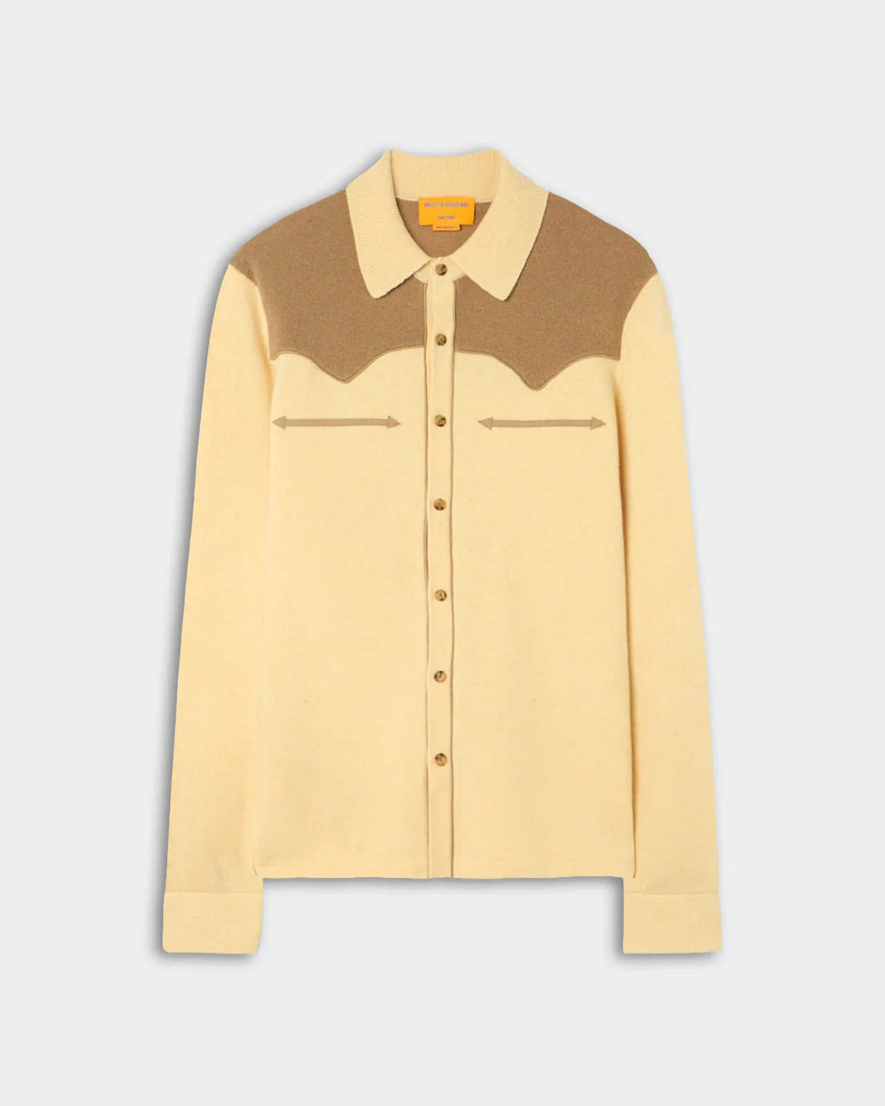 Western Button Up! Shirt - Butter/Camel