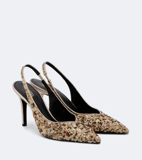 Pafya embellished slingback pumps