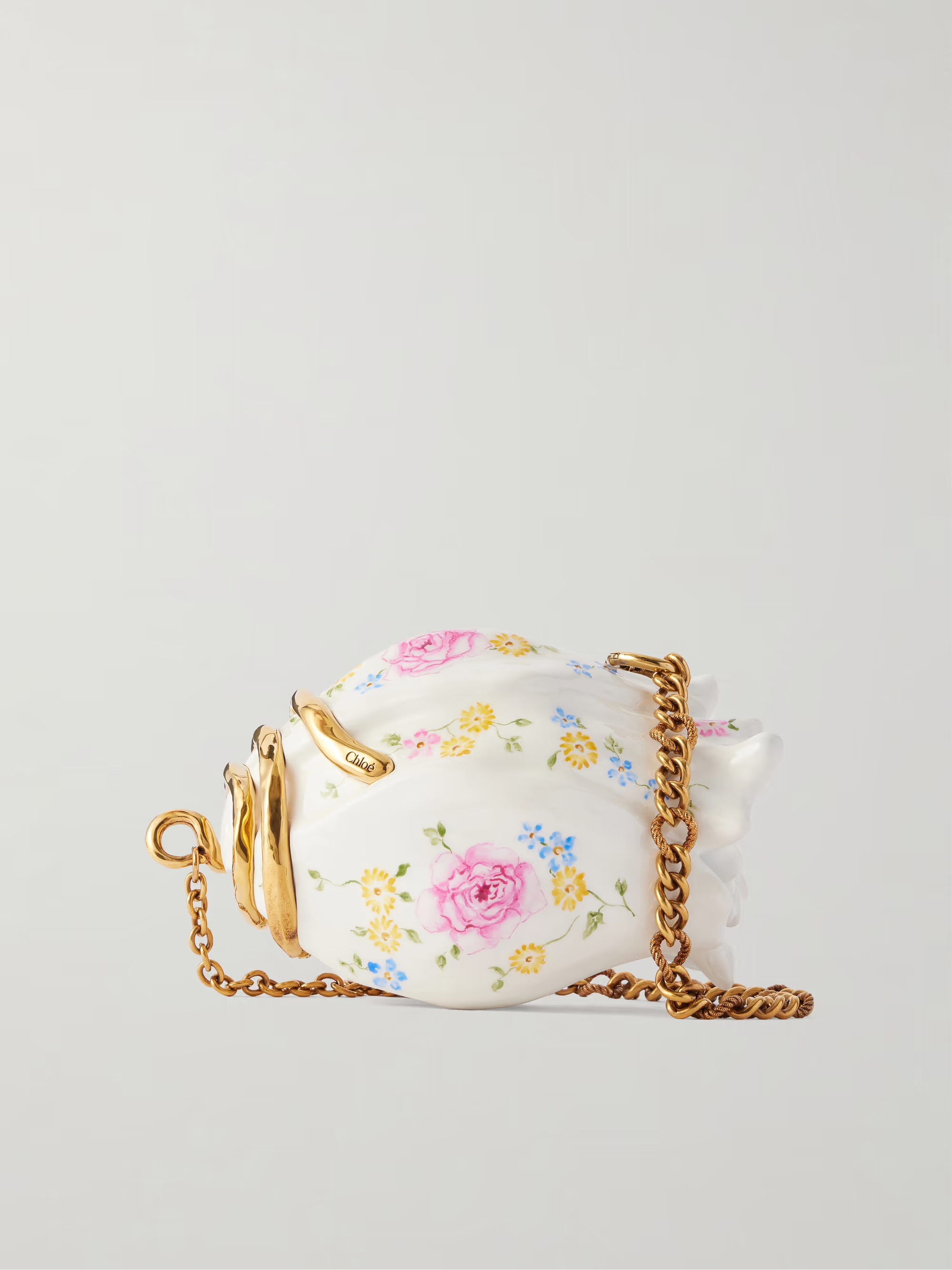 Souvenir Treasures floral-print resin shoulder bag - pink - One Size