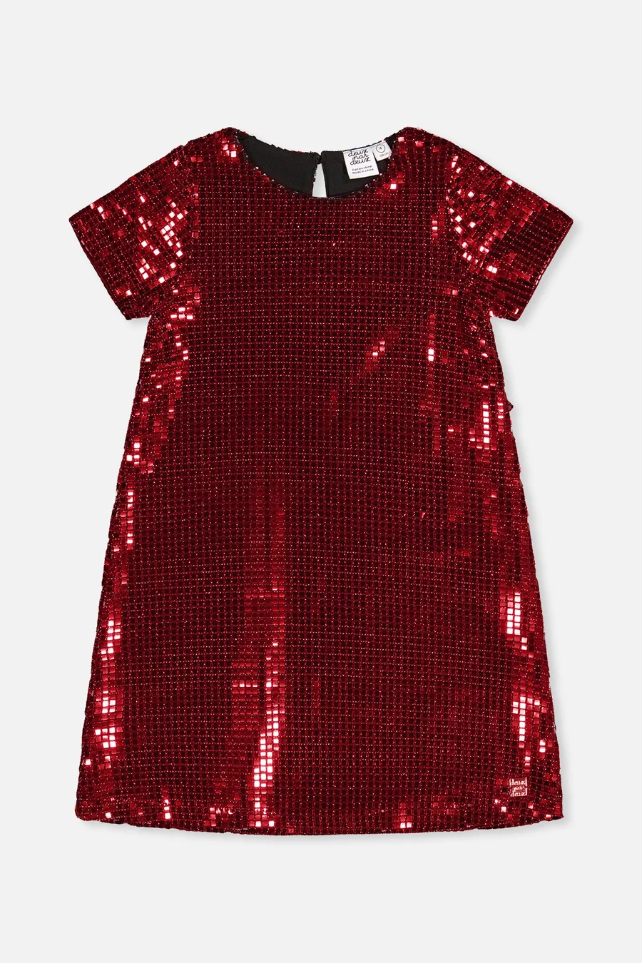 Short Sleeve A Line Dress Red