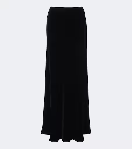 Velvet maxi skirt