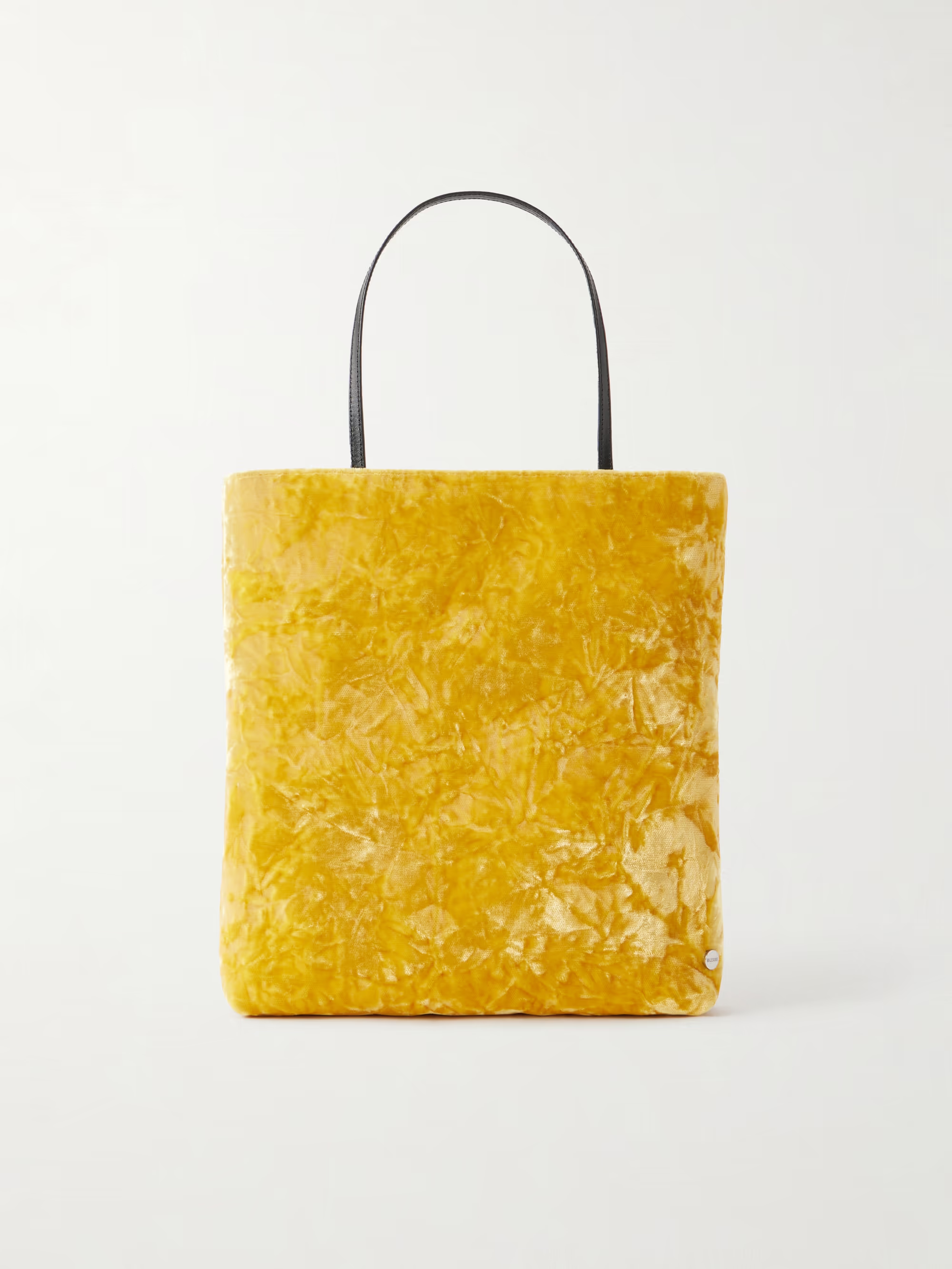 VALESQUE Thea leather-trimmed crushed-velvet tote