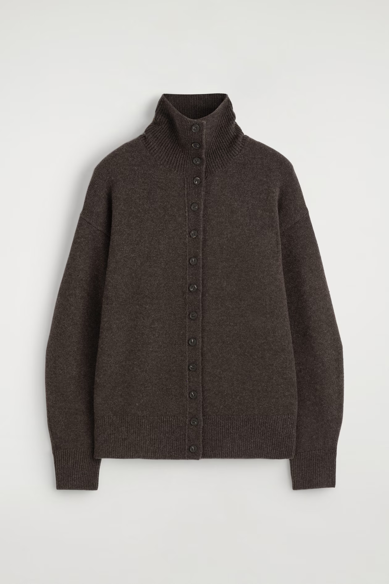 SCULPTED CASHMERE FUNNEL-NECK CARDIGAN