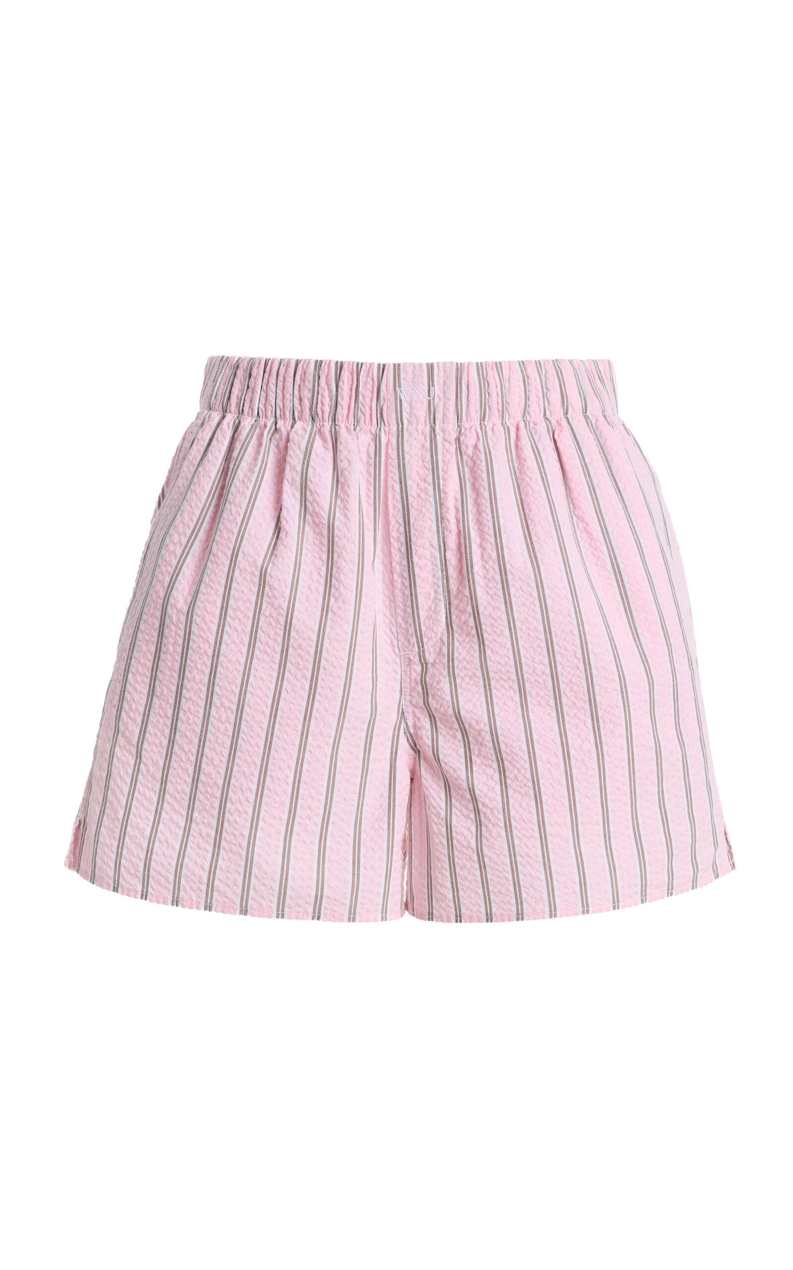 Exclusive The Boxer Striped Cotton Seersucker Shorts