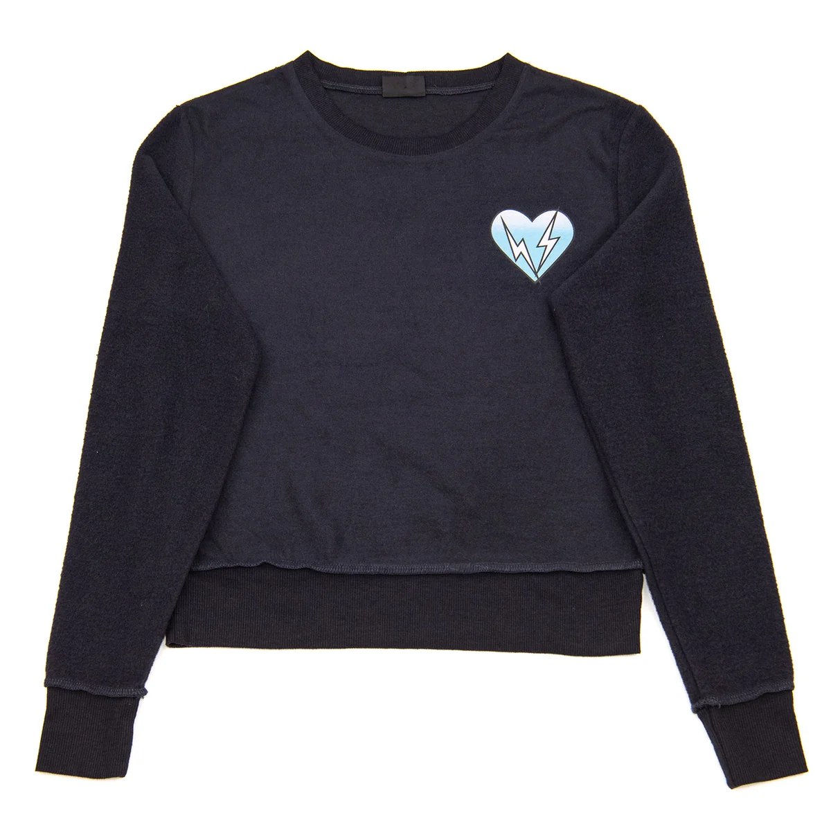 Girls Teen & Pre Teen Firehouse Bolt Heart Reverse Fleece Crew Sweatshirt - Frankie's on the Park
