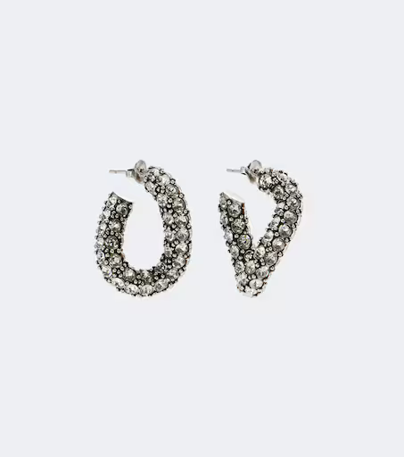 Crystal-embellished hoop earrings