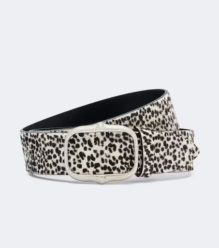 Holis leopard-print calf hair belt