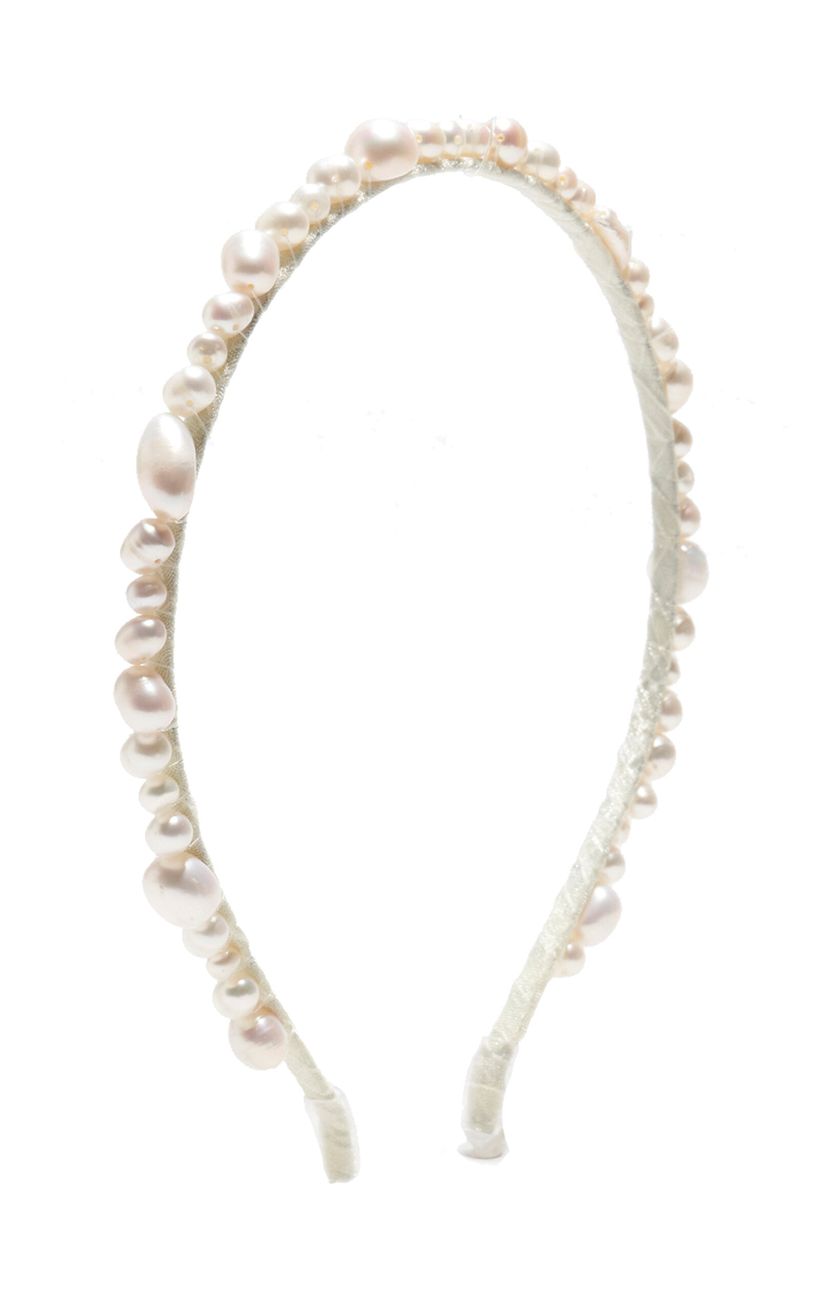 Pearl-Embellished Satin Headband