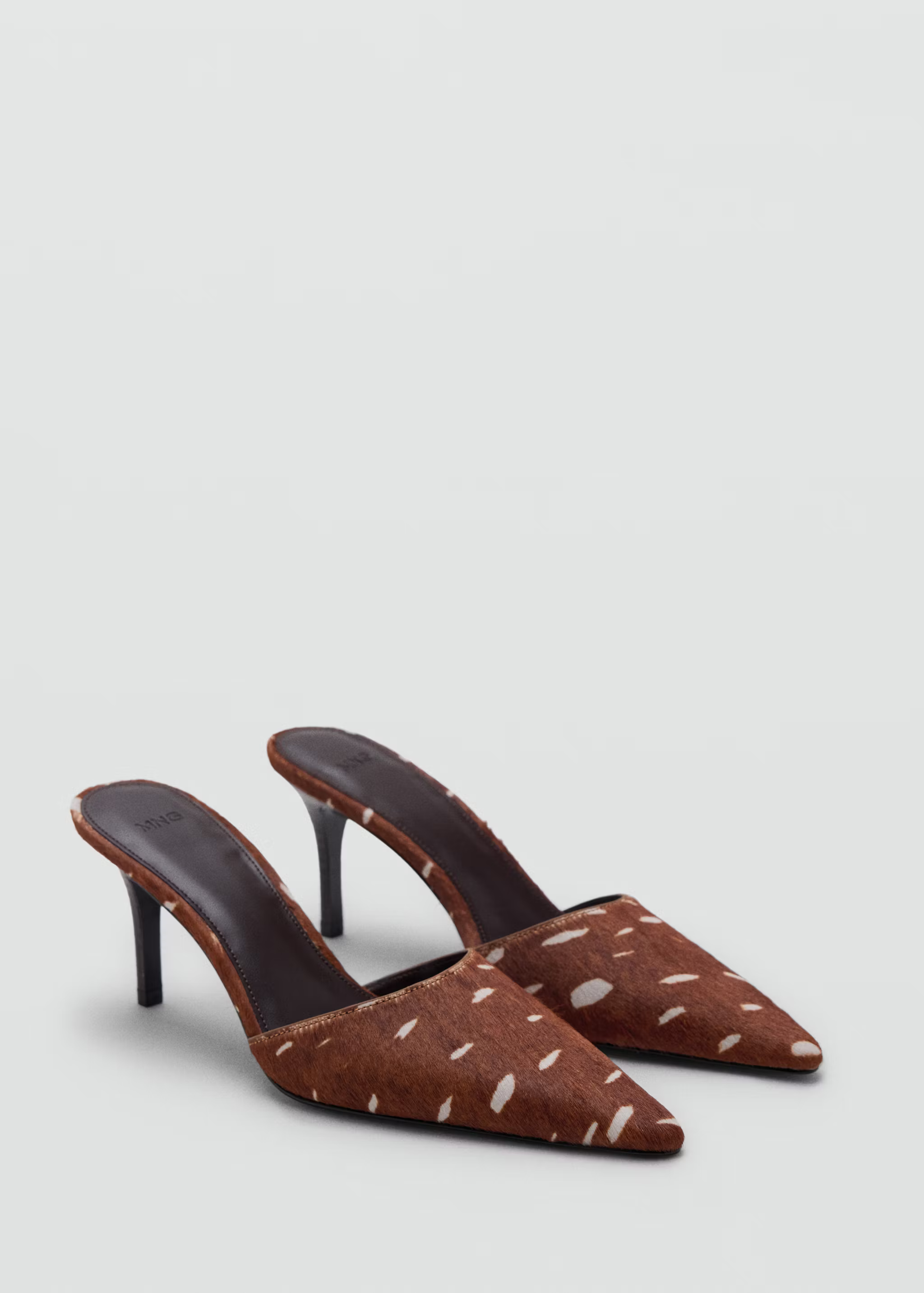 Bambi leather and faux fur high-heel shoe