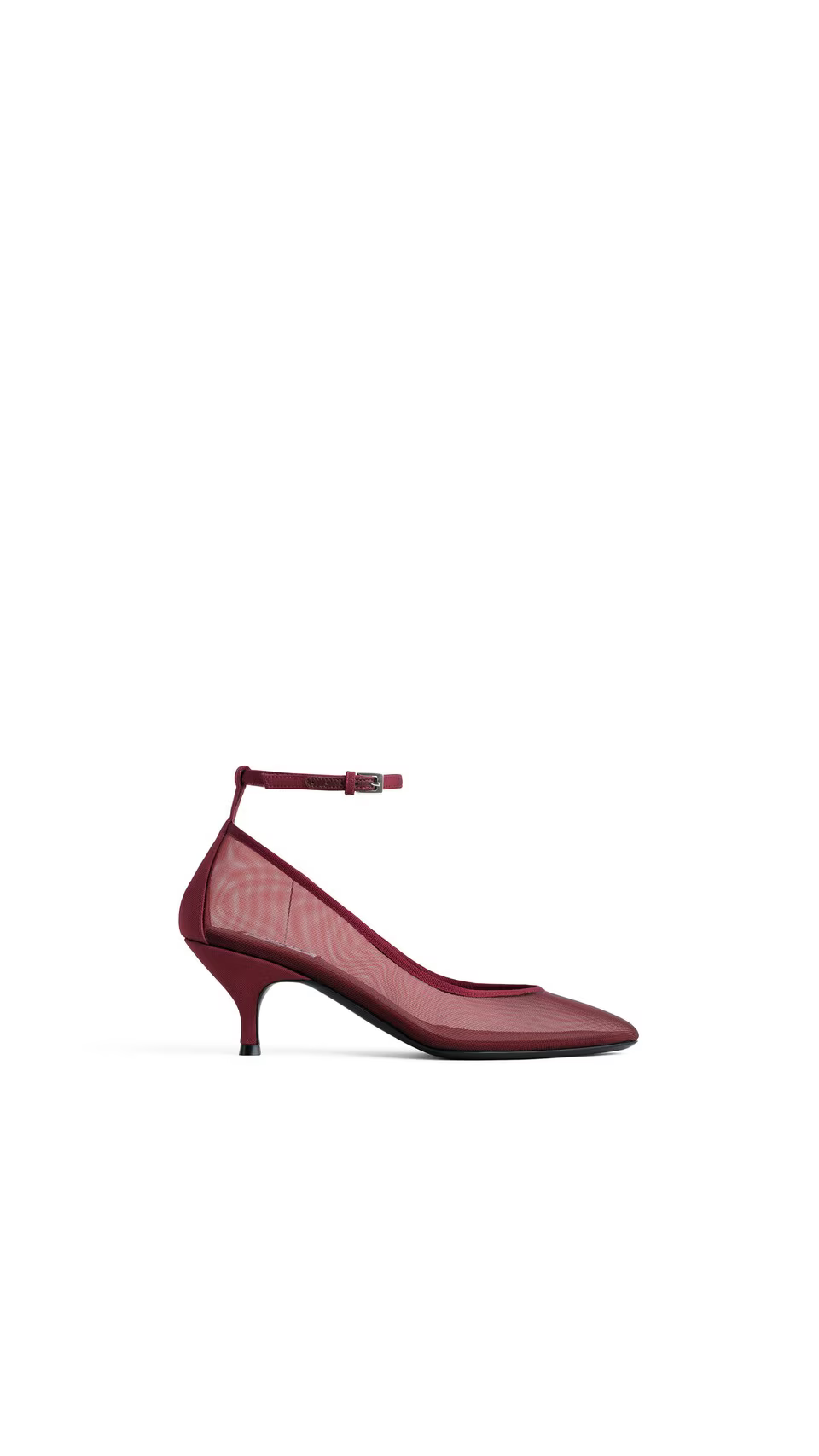 ALAÏA Bordeaux STRAPPY PUMPS IN MESH
