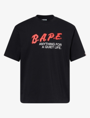 A BATHING APE - Motto Logo-Print Cotton T-Shirt | Selfridges.com